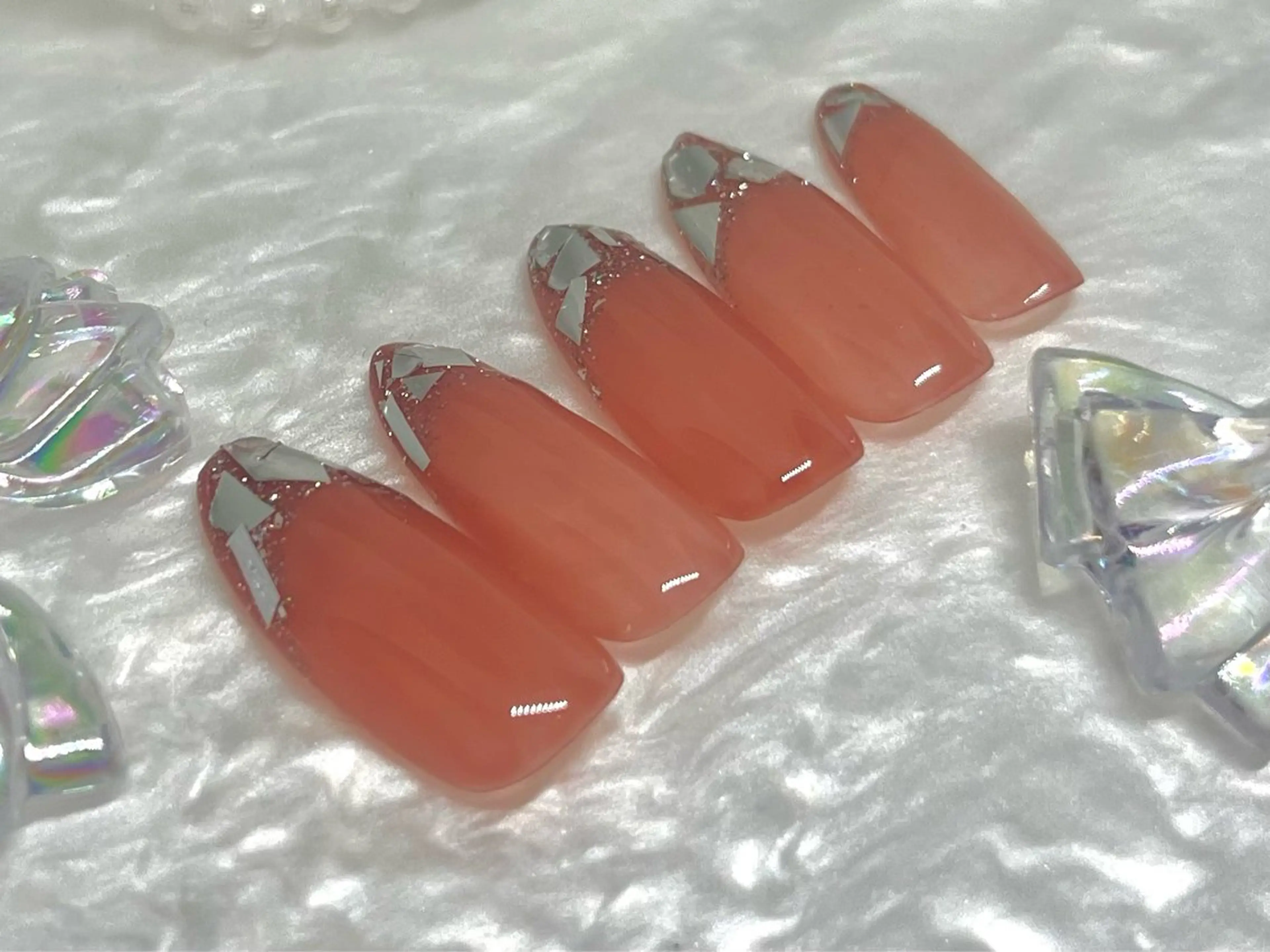 ネイル フレンチネイル ガラスフレンチ RIKA@salon newsproutのネイルデザイン