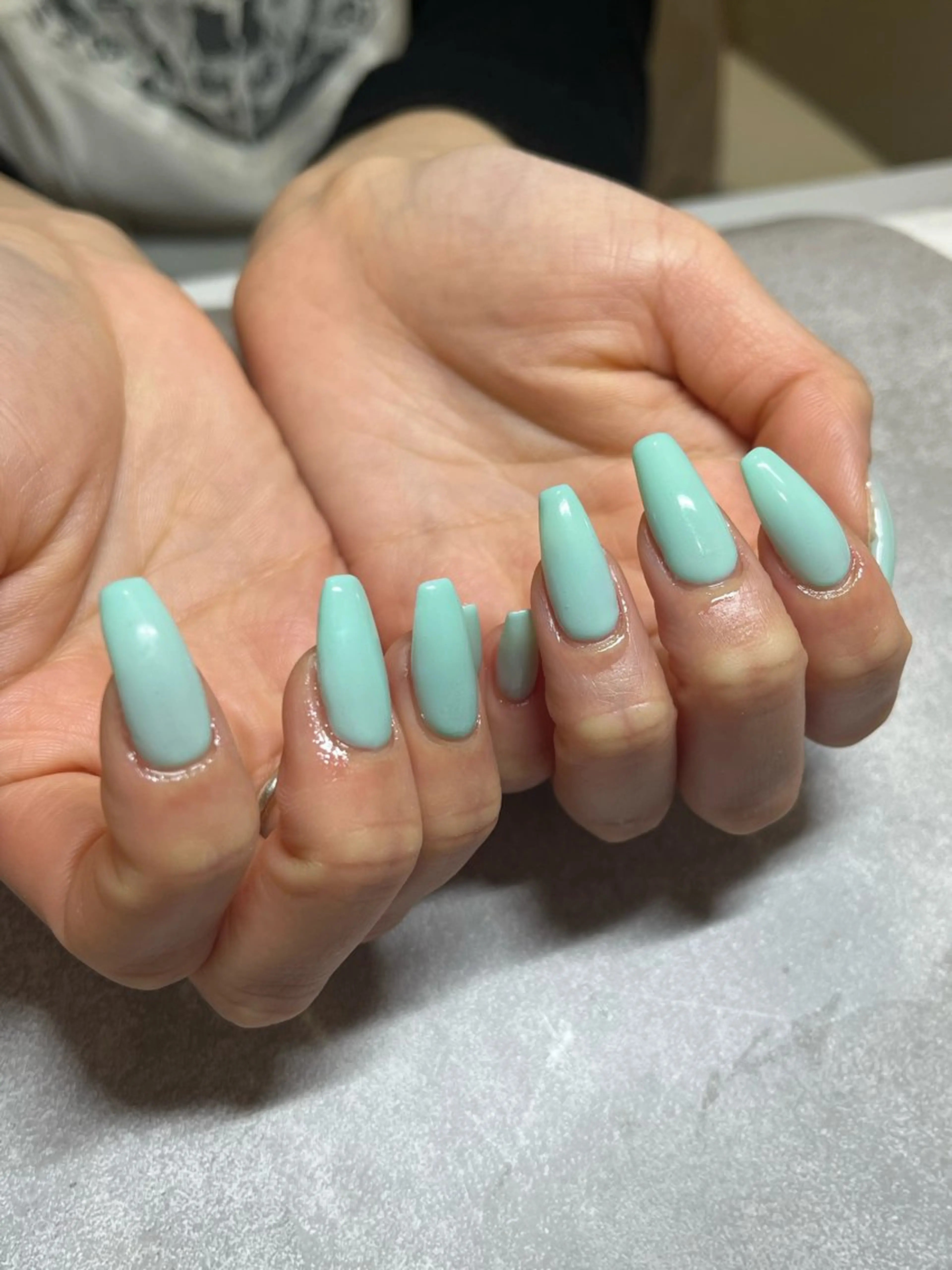 ネイル ブルー ハンドネイル ハンドケア Chouette Kanazawaのネイルデザイン