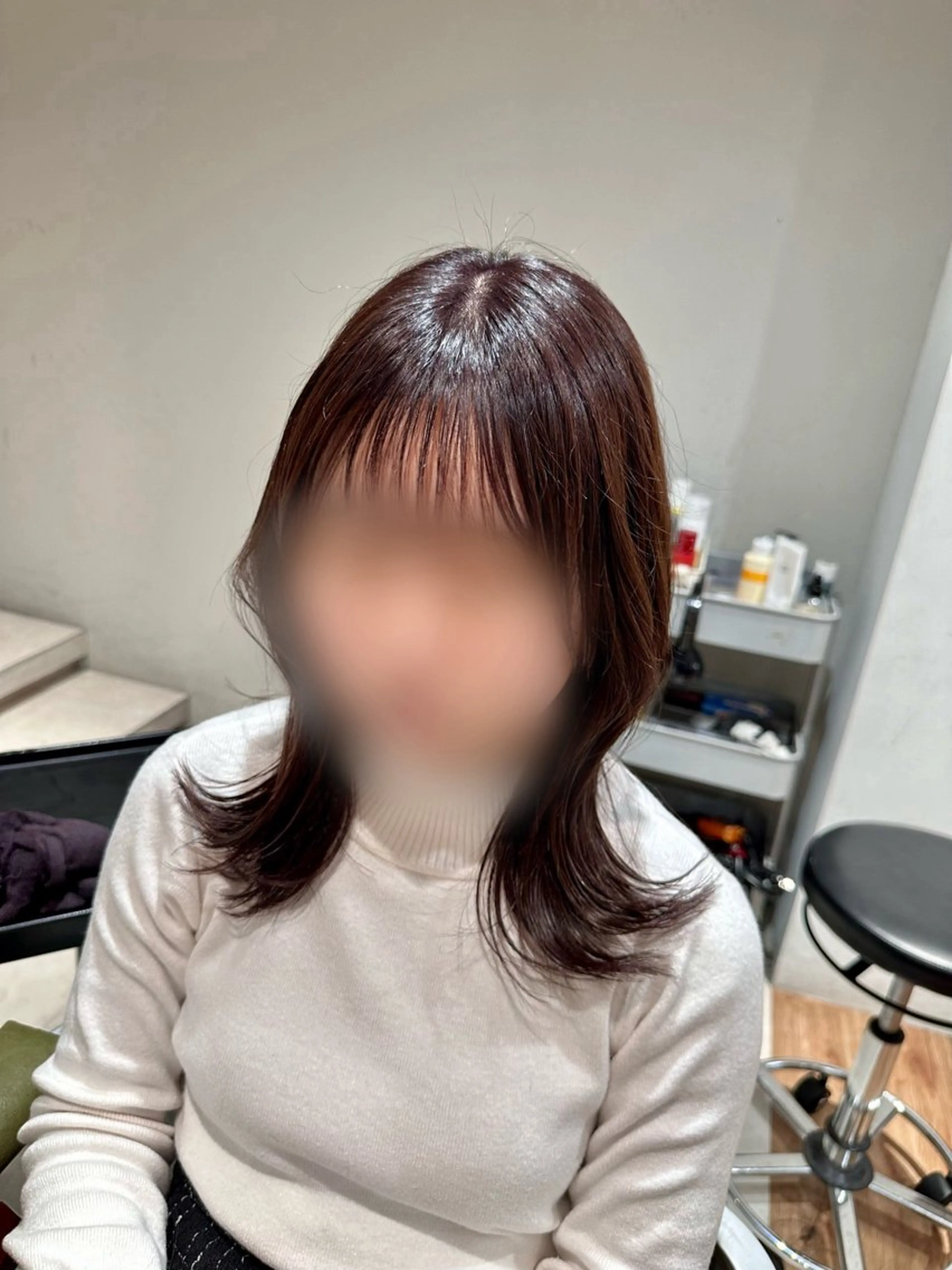 ミディアム カット ヘアカラー トリートメント 宮澤弘一/大宮/ 髪質改善/完全個室のヘアスタイル