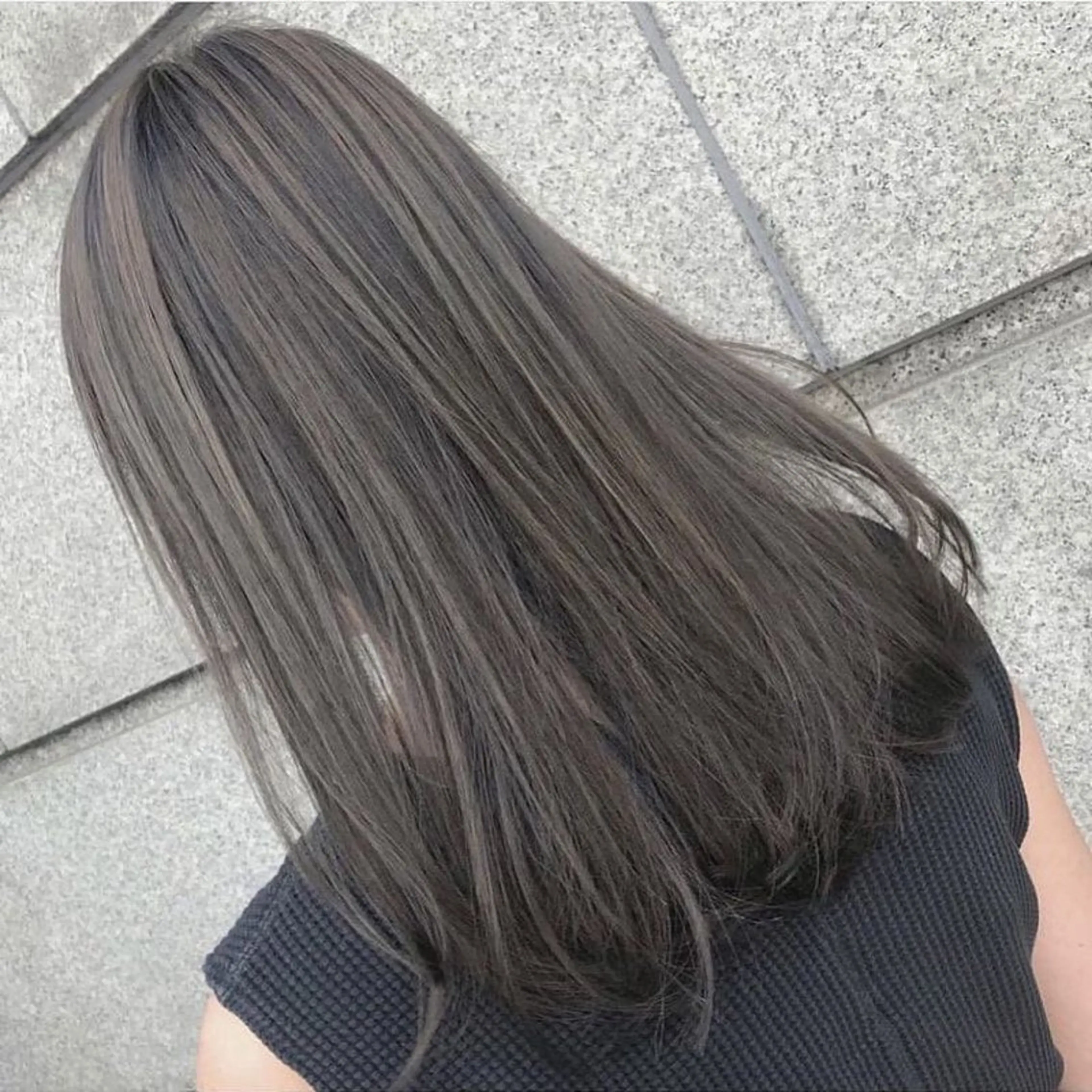 ロング カラー グレージュ オリーブグレージュ オリーブグレー レイヤー/グレージュ 髪質改善/コウスケのヘアスタイル