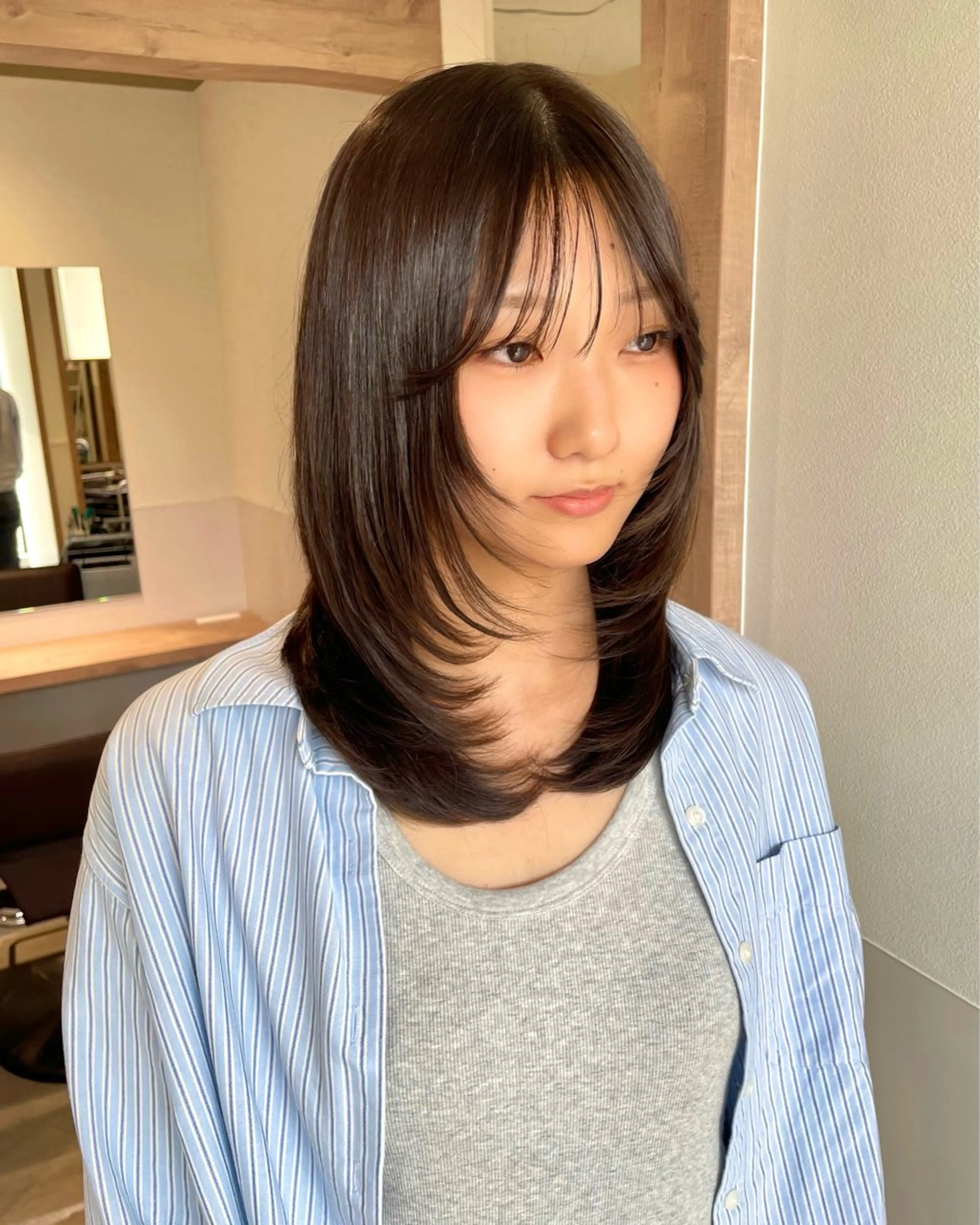 ミディアム カラー レイヤーカット カット ヘアカラー トリートメント 武田 清久のヘアスタイル