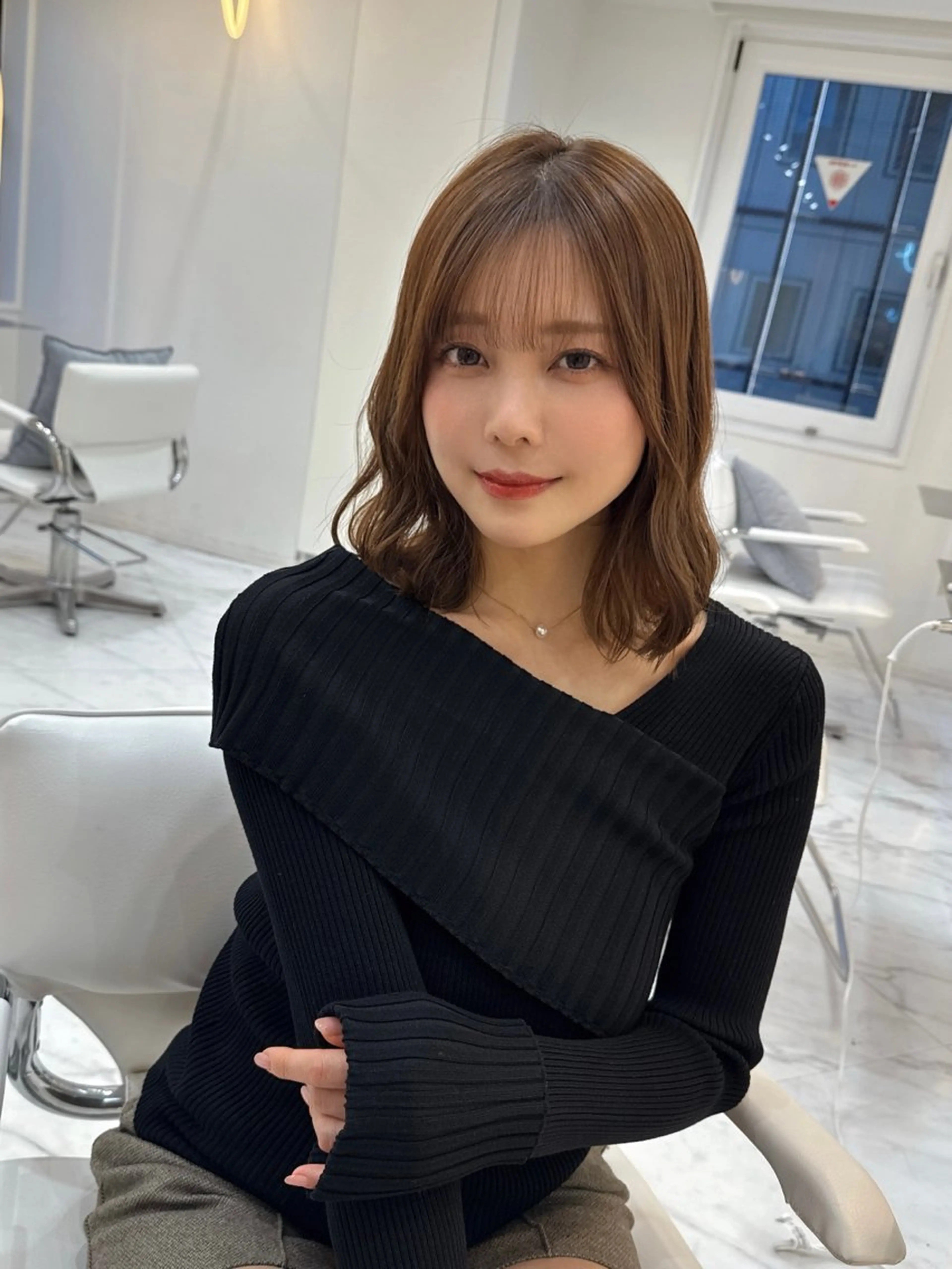 ミディアム カラー パーマ ボブ ボブ/レイヤー /植原健太のヘアスタイル