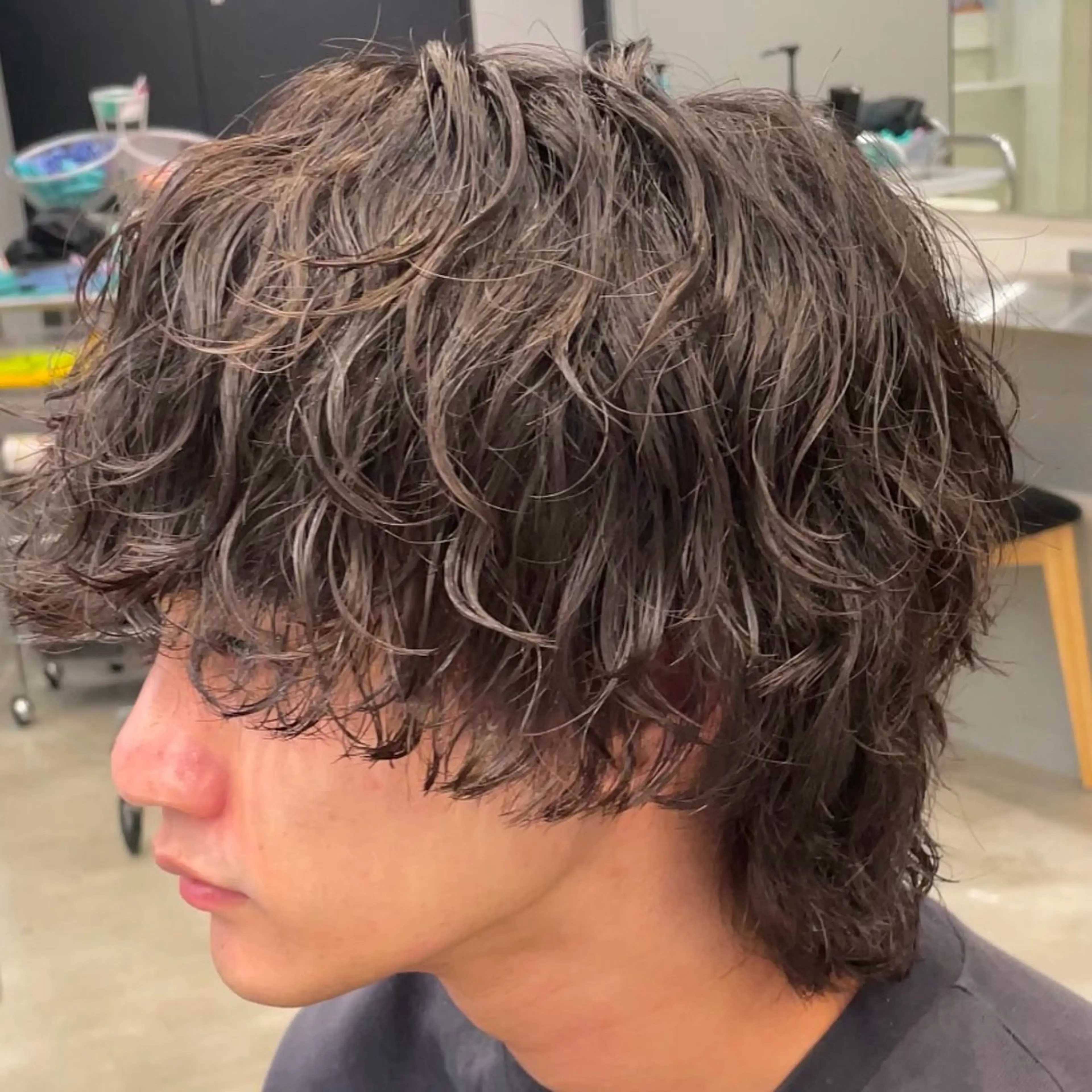 セミロング パーマ ヘアアレンジ メンズ fifth 石川 凪のヘアスタイル