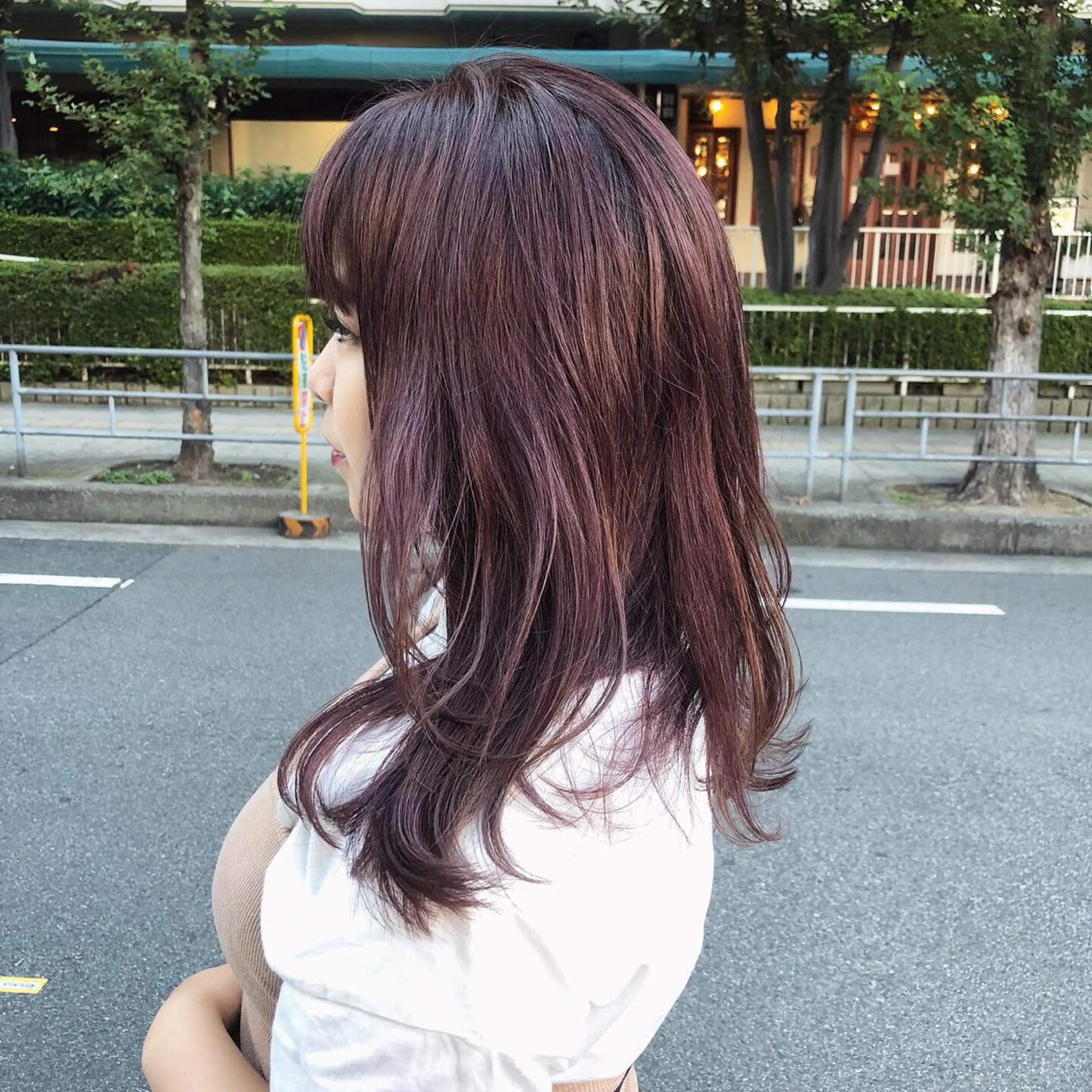 ロング カラー ヘアアレンジ ブリーチ カット ヘアカラー トリートメント 酸性縮毛矯正🧴韓国 レイヤー/髪質改善のヘアスタイル