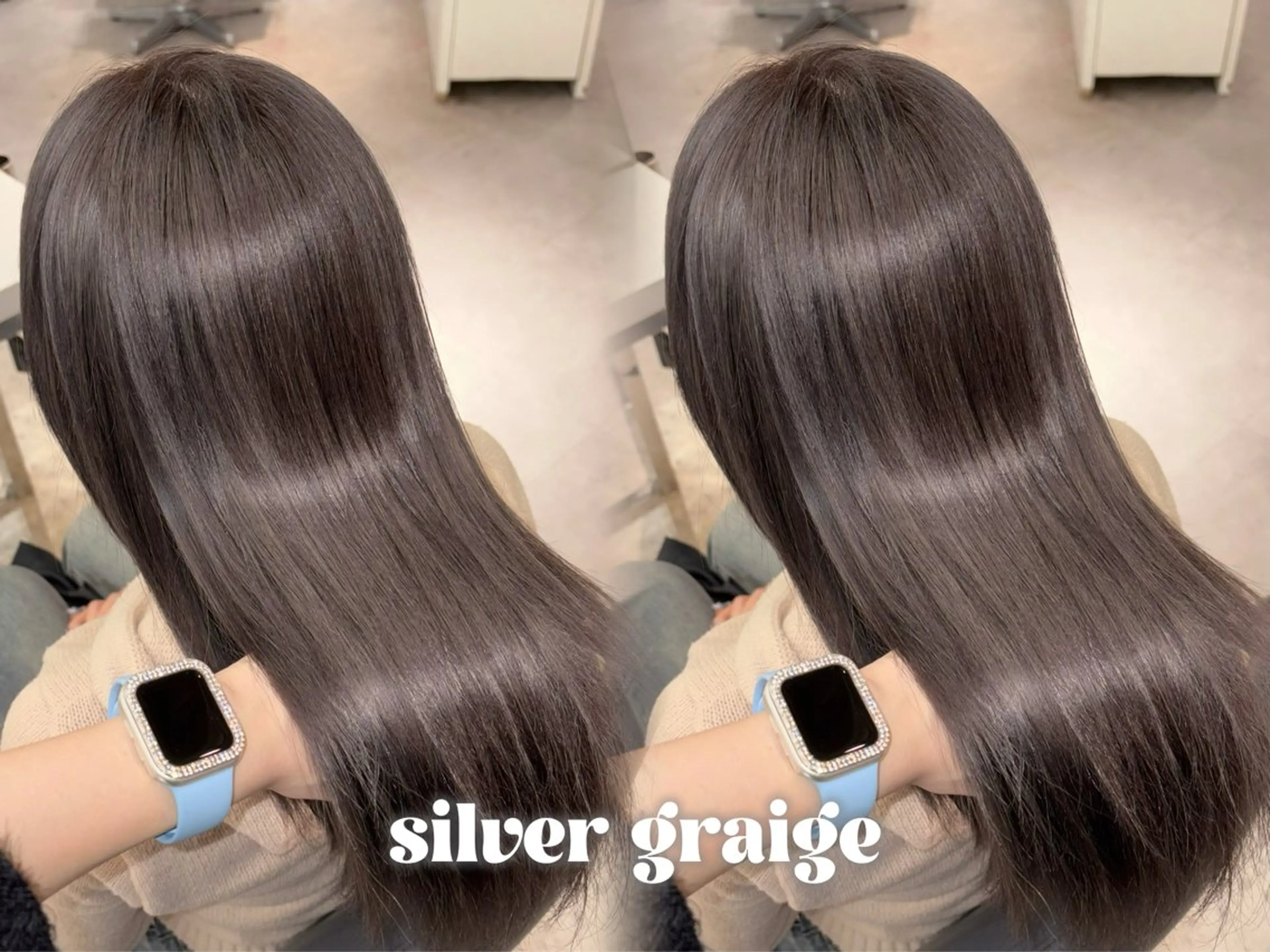 カラー ブリーチ ケアブリーチ ダブルカラー グレージュ シルバー ヘアカラー ハイトーン×推し カラー💫Miyuのヘアスタイル