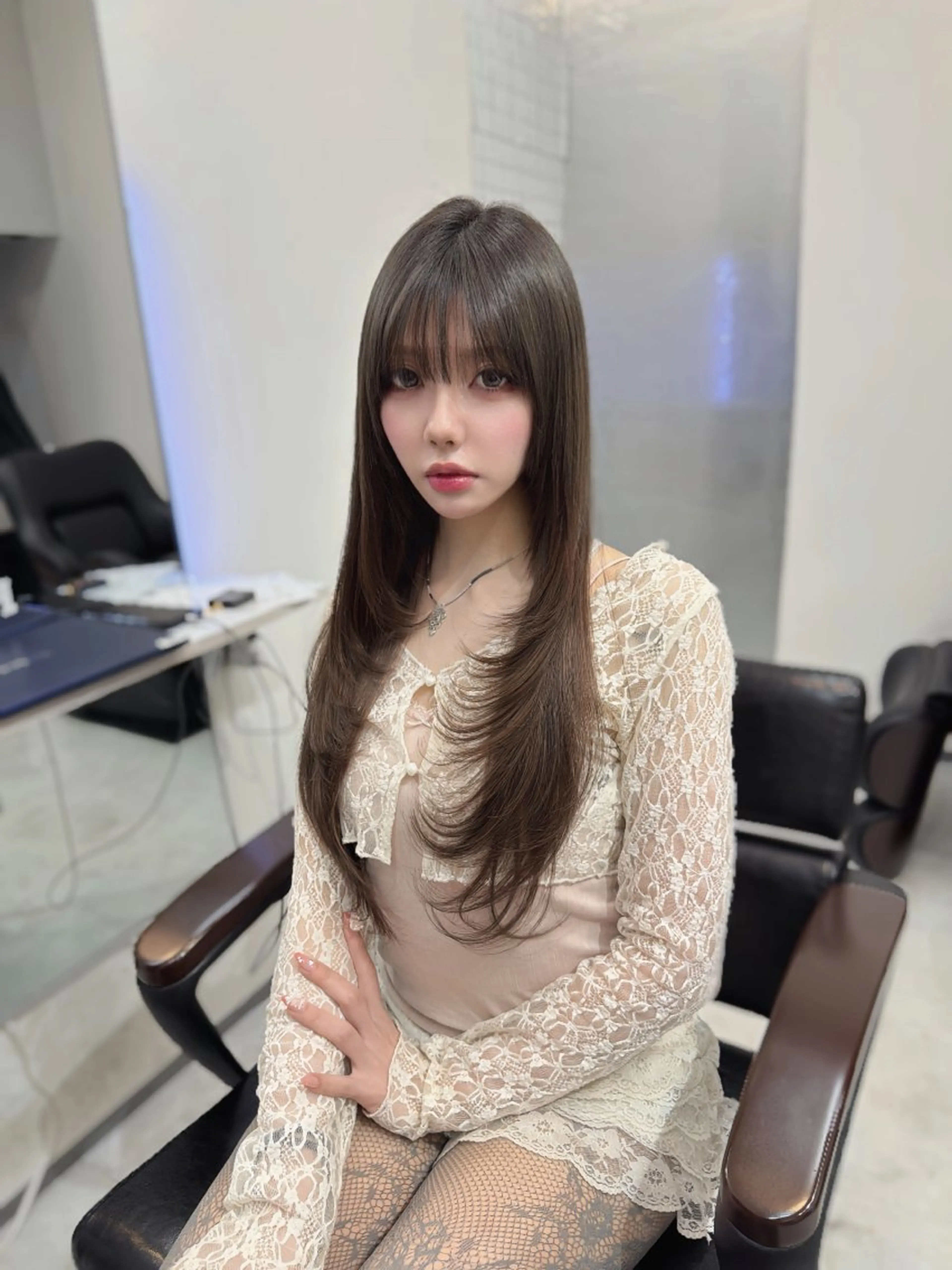 セミロング カット ヘアカラー エクステ シールエクステ/ レイヤーカット/達也のヘアスタイル