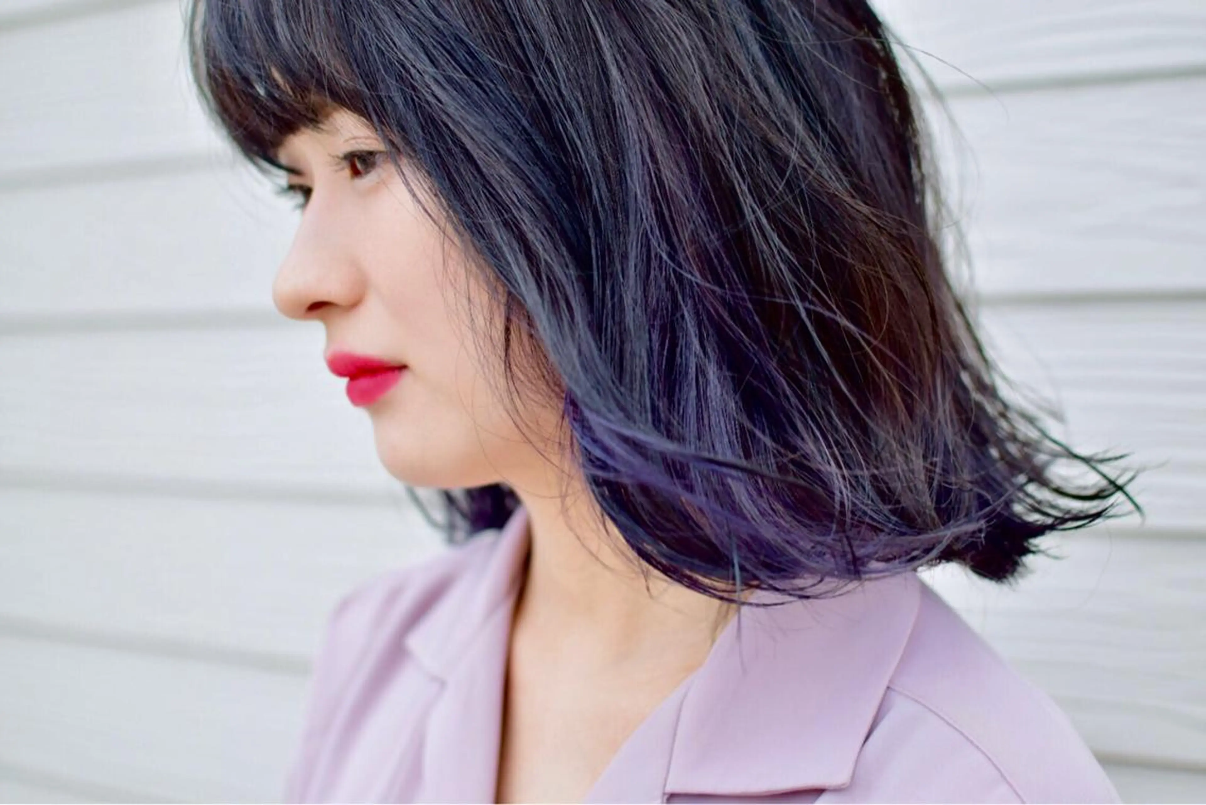 ショート カラー ネイビーカラー パープルカラー 信原 獎人のヘアスタイル