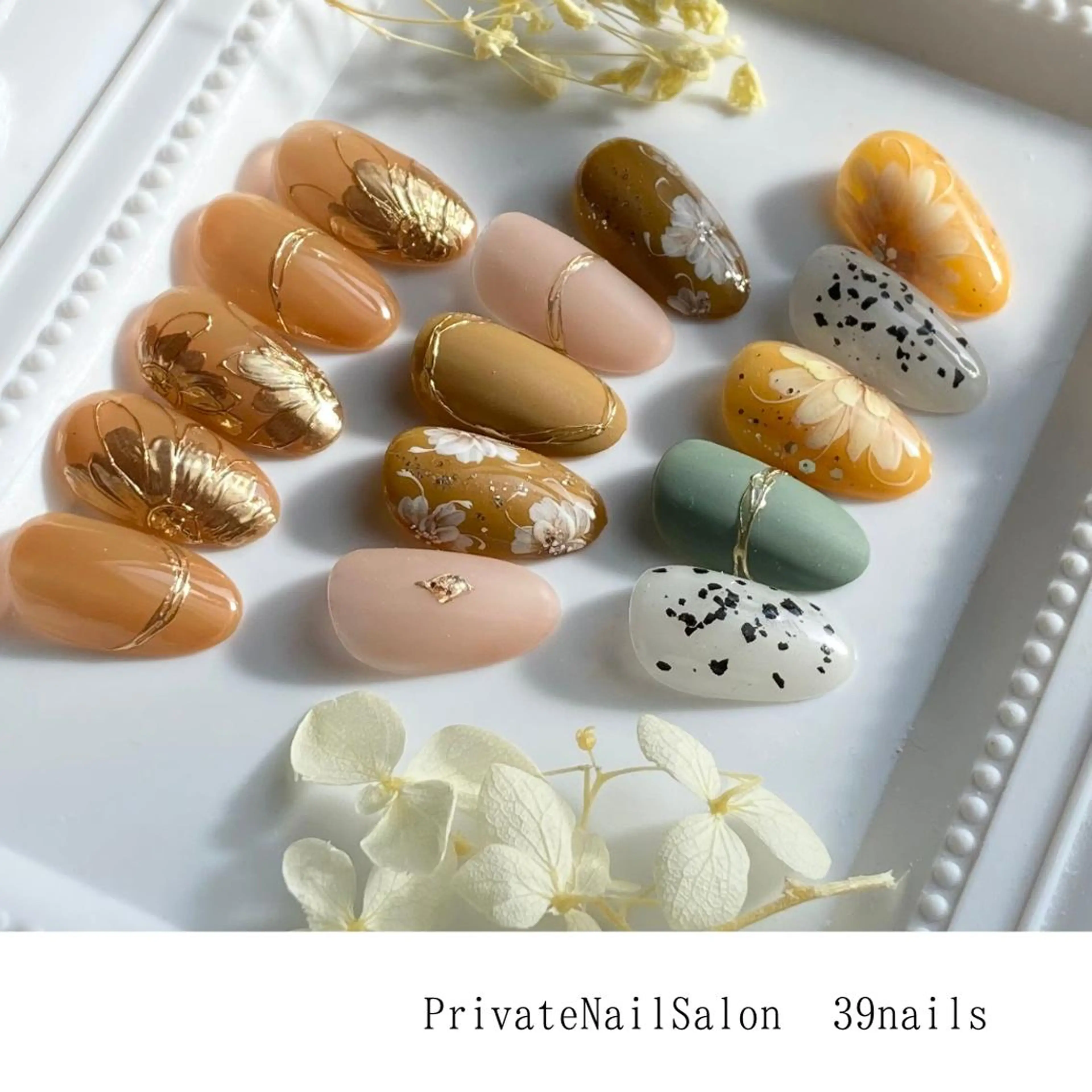 ネイル フラワーネイル 夏ネイル 黄色 39-nails EharaMikuのネイルデザイン