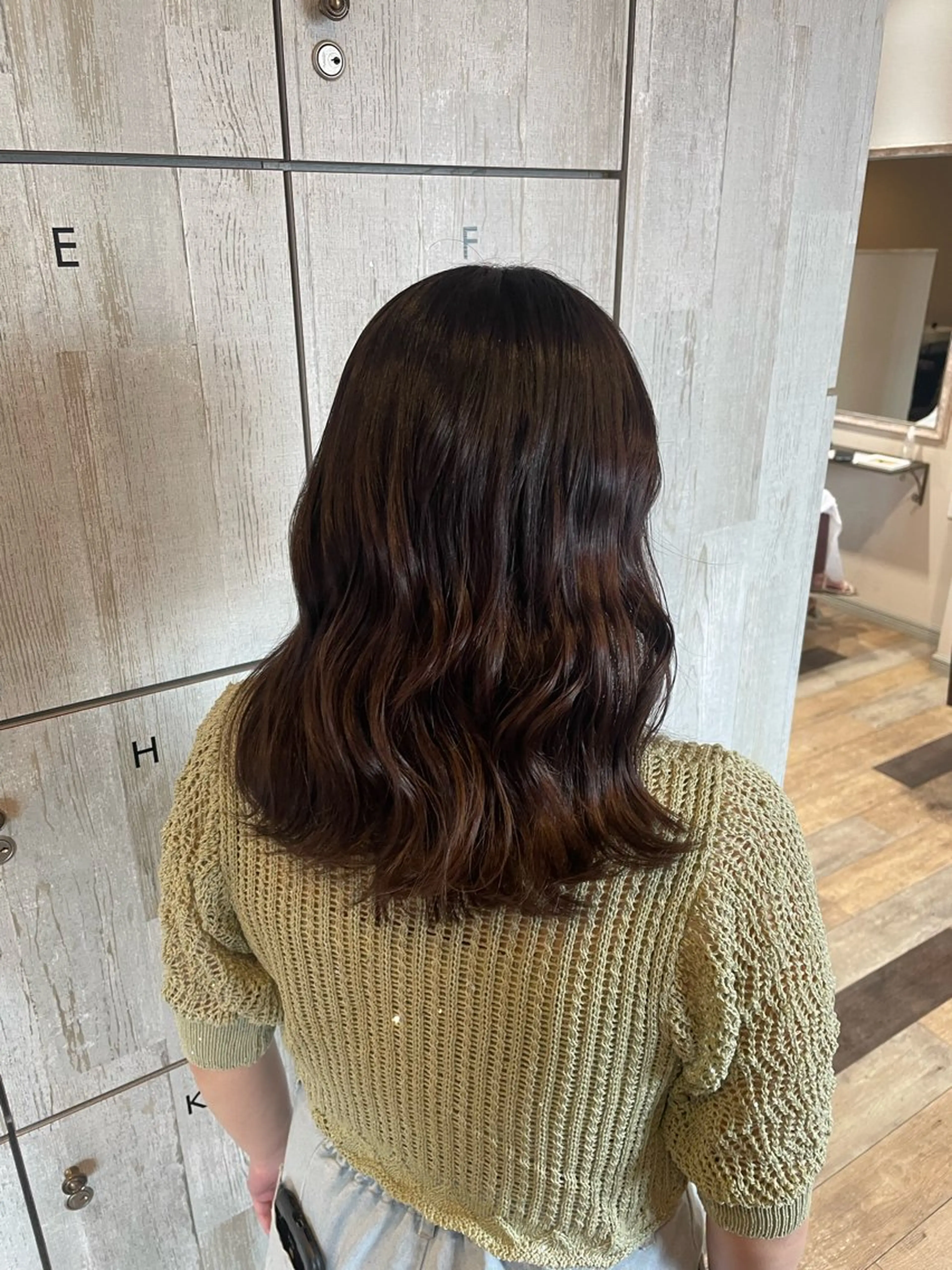 セミロング カラー なつき/ 艶カラー/縮毛矯正のヘアスタイル