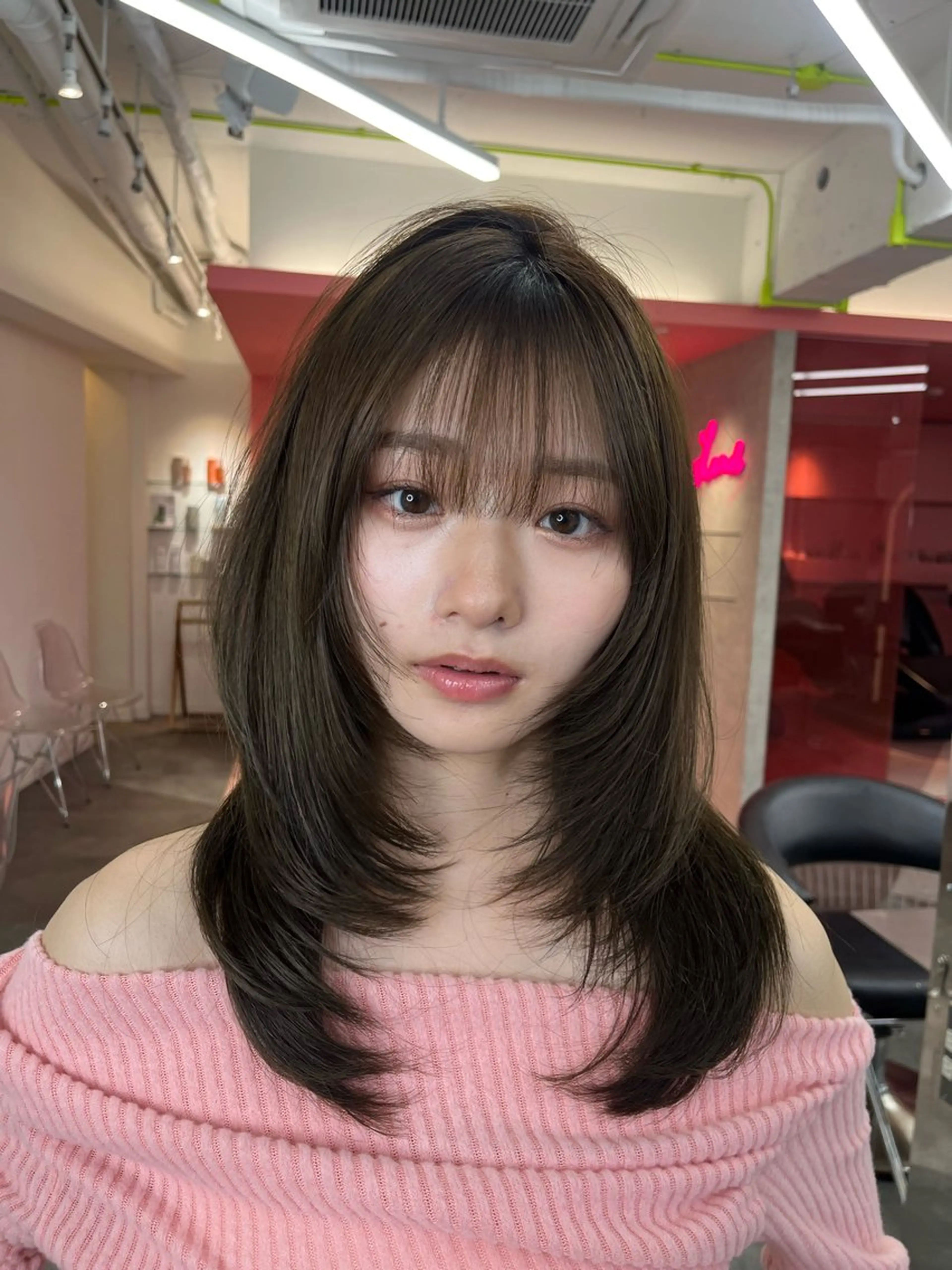 ミディアム 山崎/ボブ縮毛矯正 レイヤー髪質改善のヘアスタイル