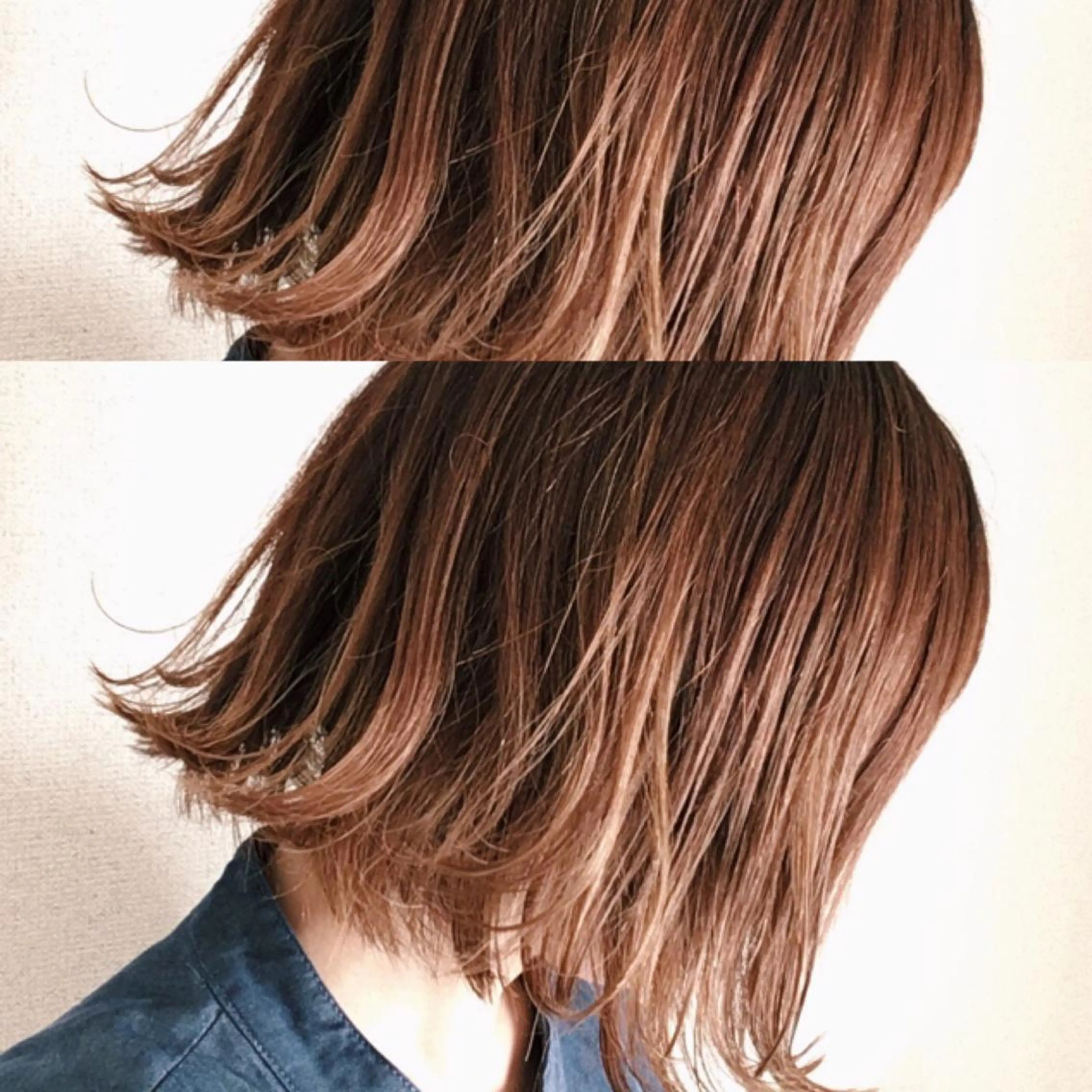 ミディアム カラー RINA🧤 デザインとボブのヘアスタイル