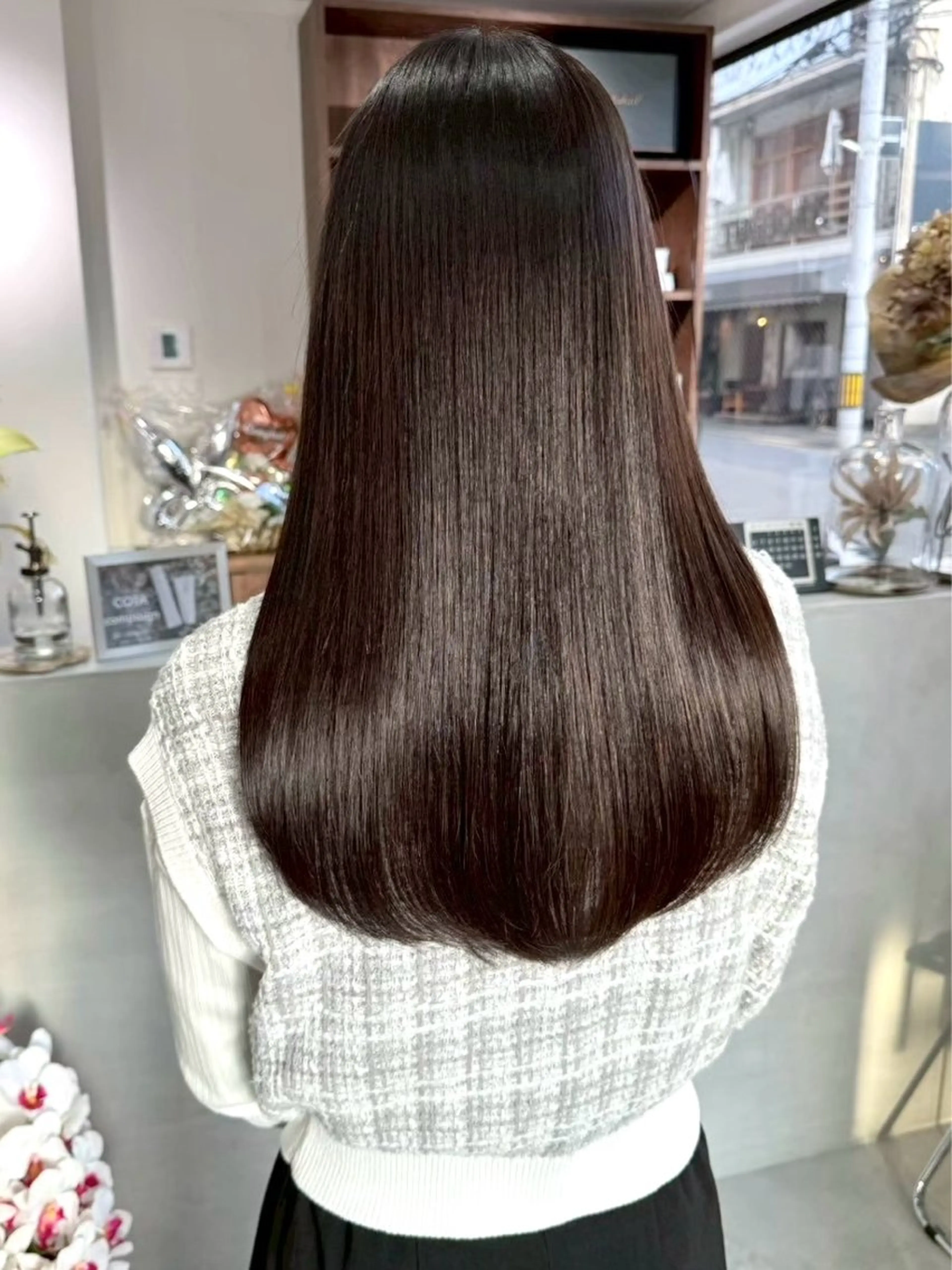 ロング 縮毛矯正 トリートメント ヘアカラー 縮毛矯正 トリートメント (h)wim rinのヘアスタイル