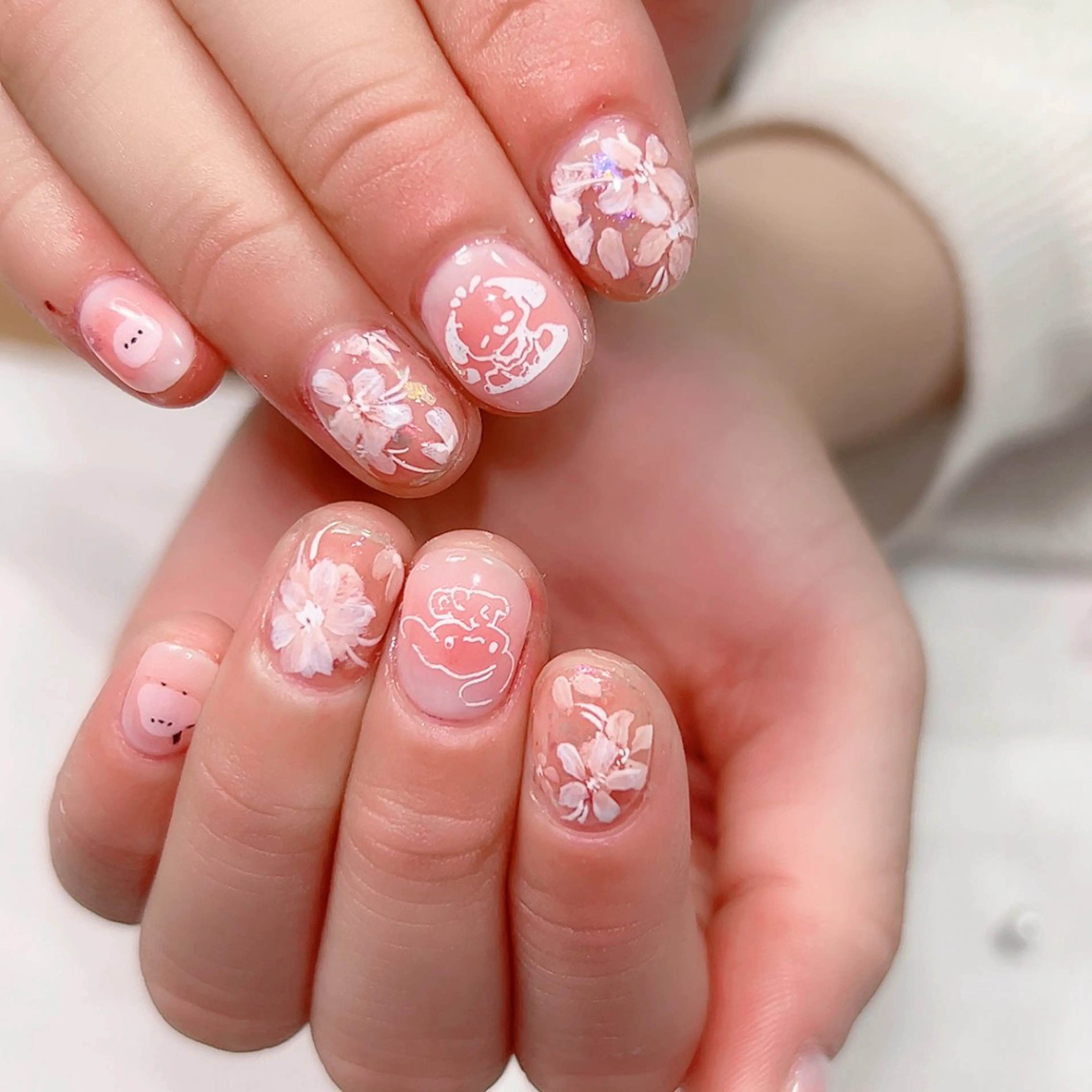 ネイル フラッシュネイル リボン 春ネイル Cute Tips nailのネイルデザイン