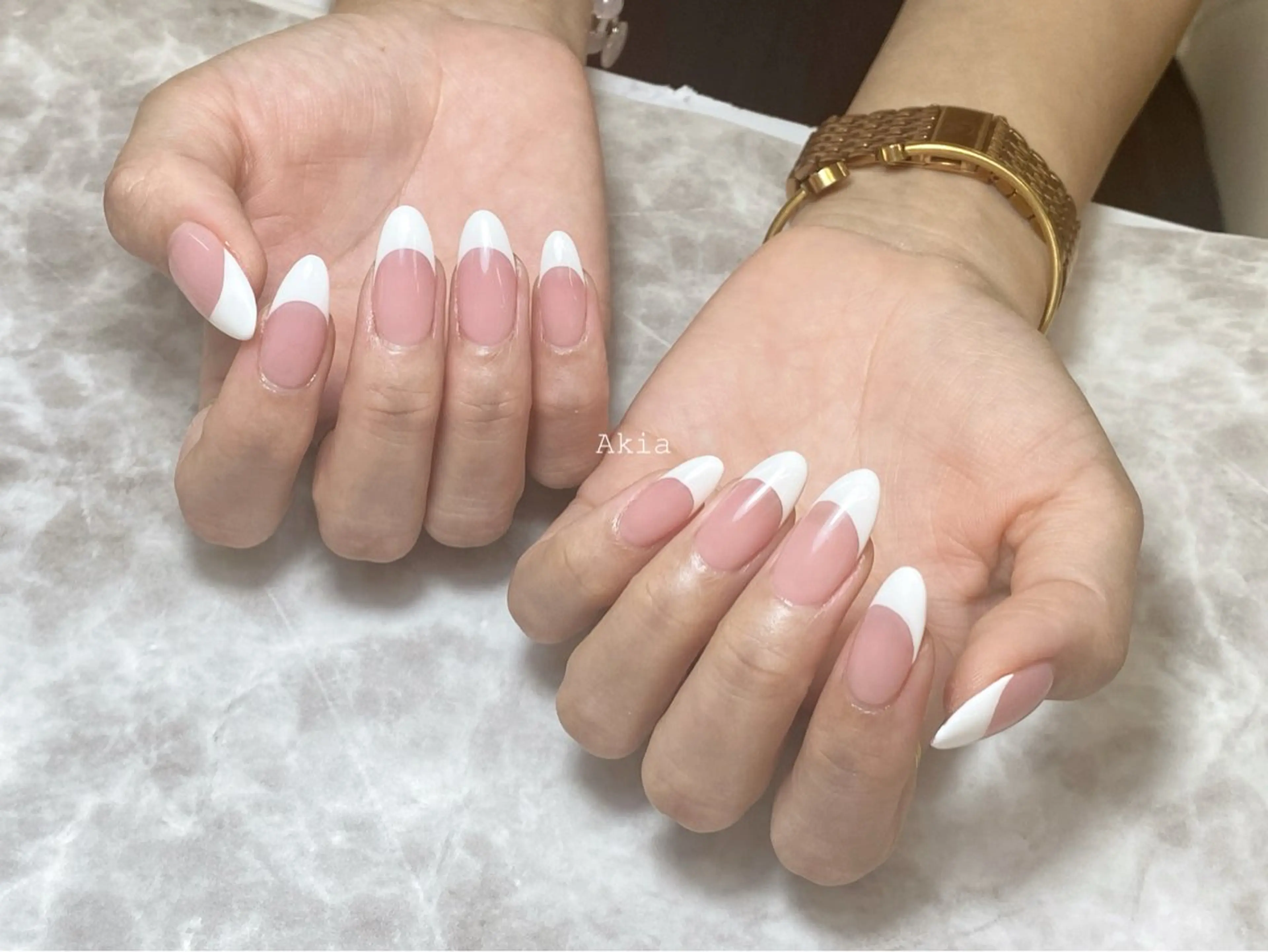 キッズ ネイル 長さ出し フレンチネイル w wのネイルデザイン