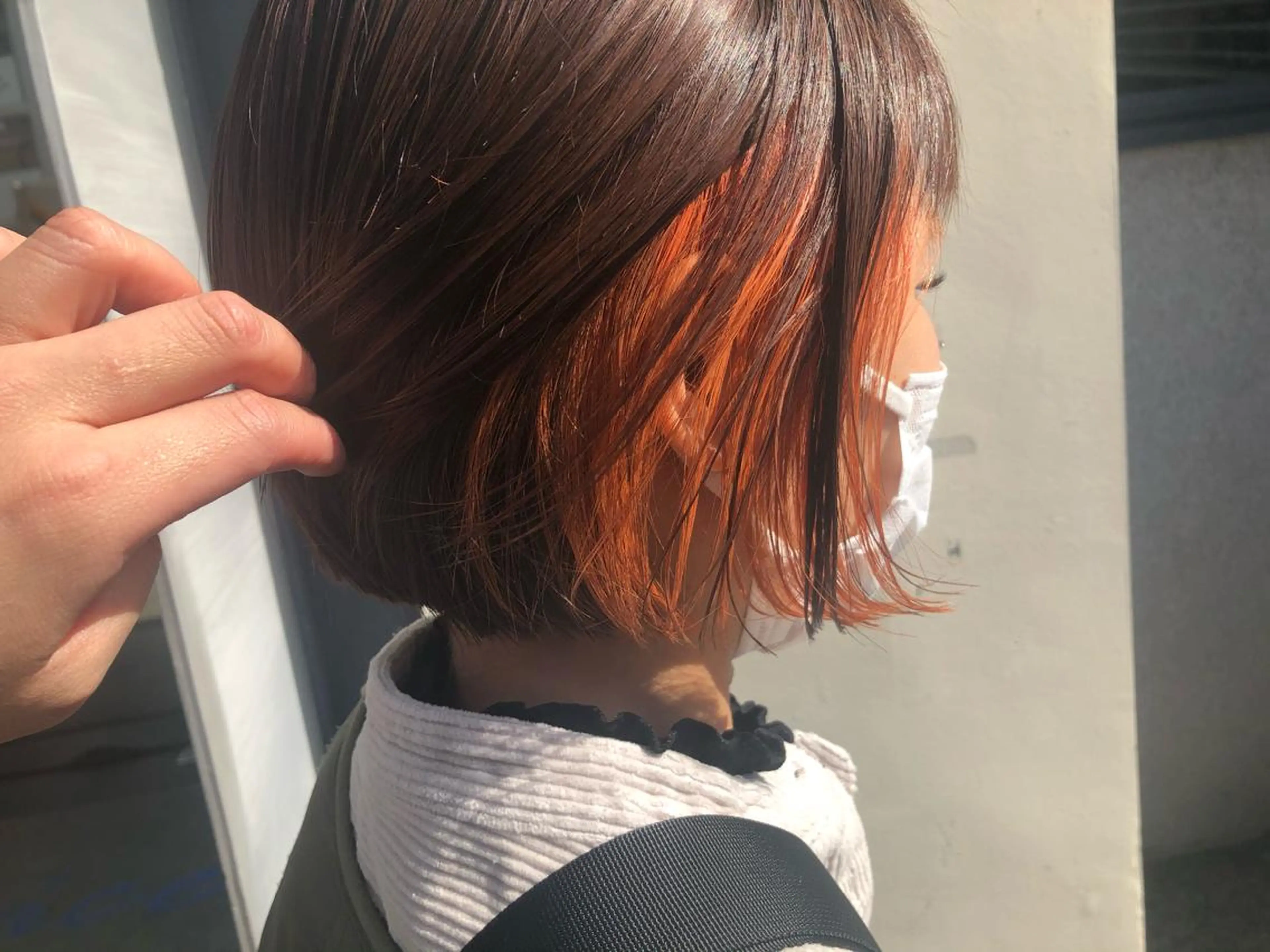 カラー オレンジ メンズ レイヤー ウルフ 弓木啓輔のヘアスタイル