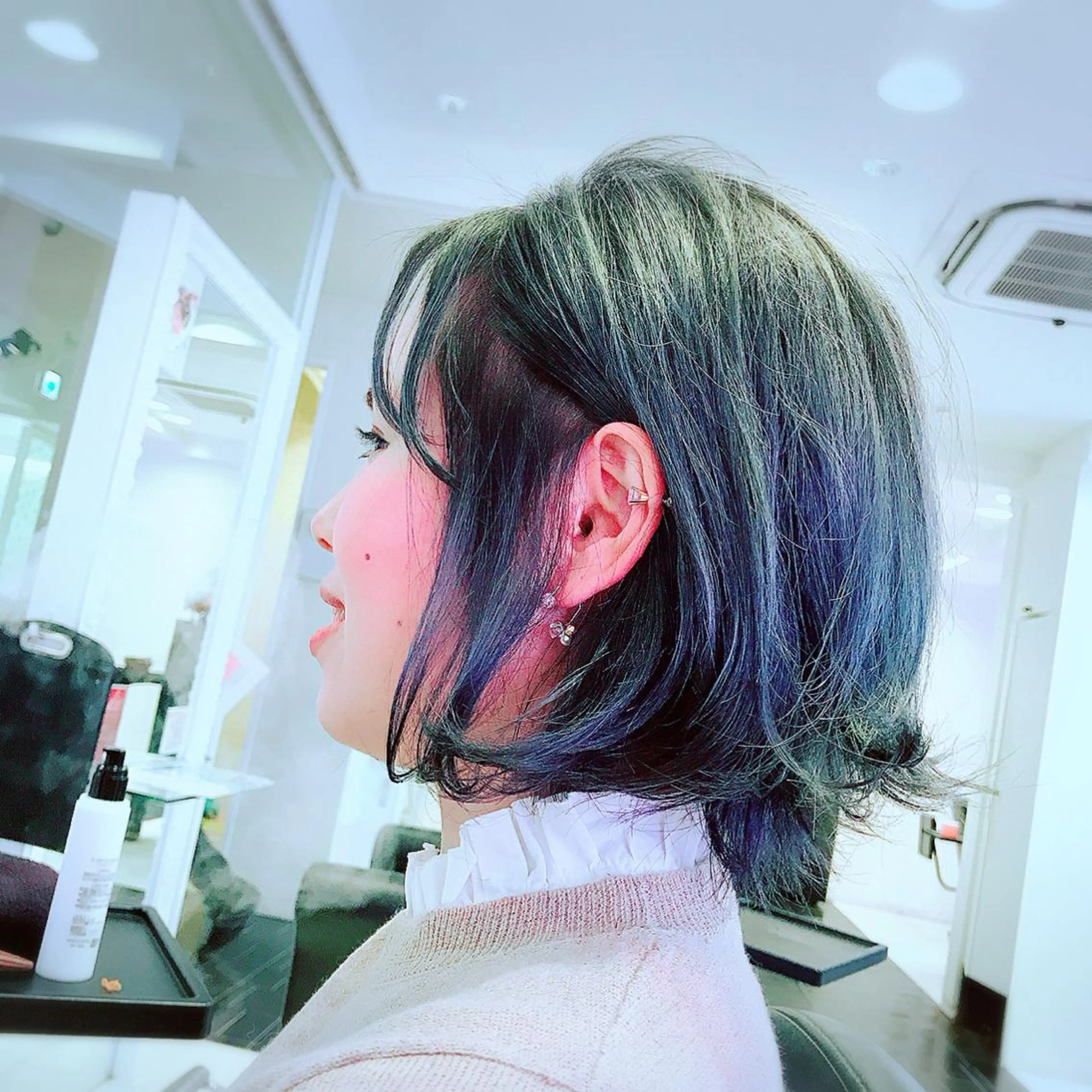 カラー アッシュ ネイビーカラー 林 彩花のマツエク・マツパデザイン