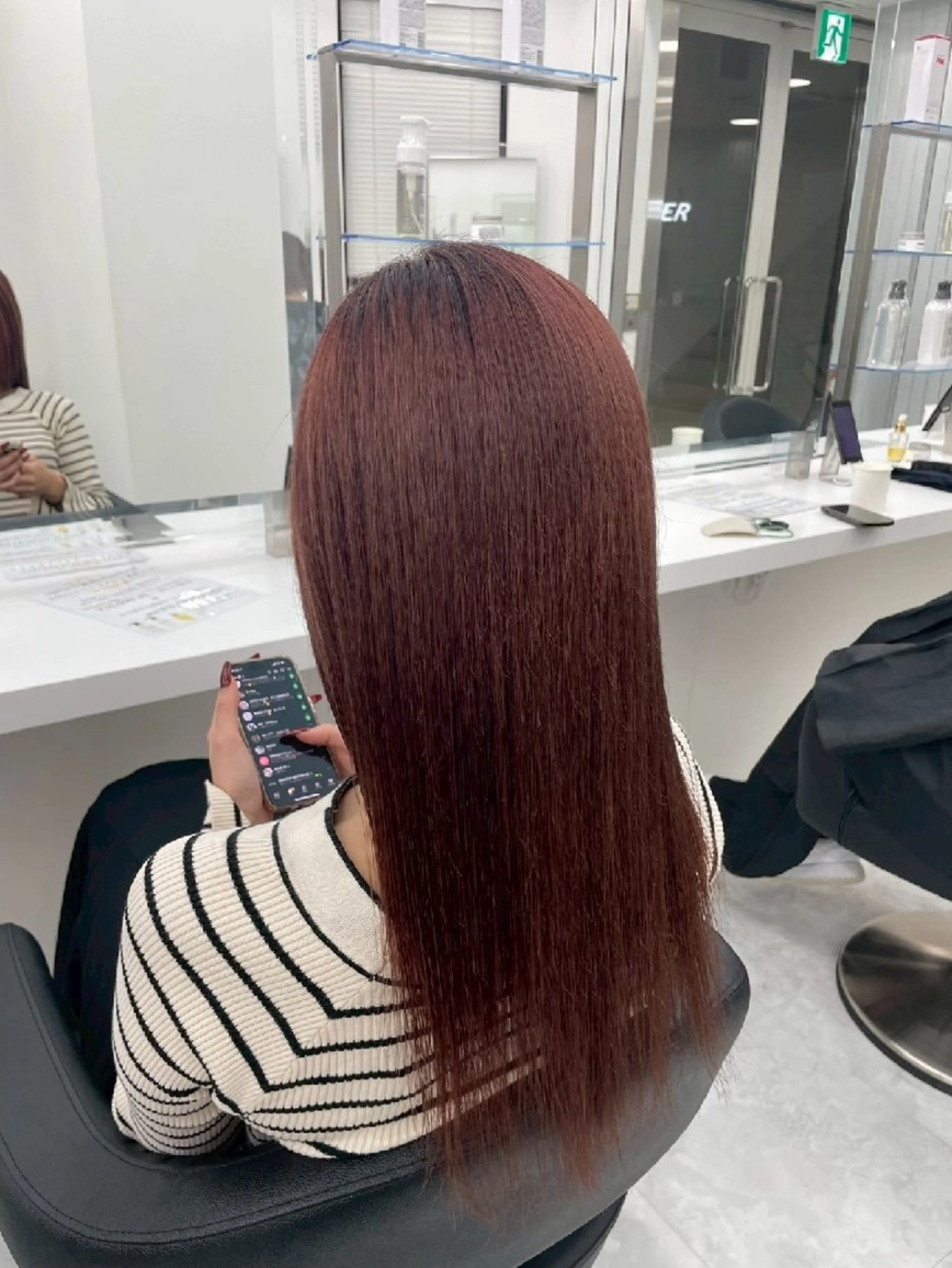 カラー 黒髪 卒業式のヘアスタイル 縮毛矯正 ヘアカラー 🍒renka🍒 ボブ/ショート/暖色のヘアスタイル