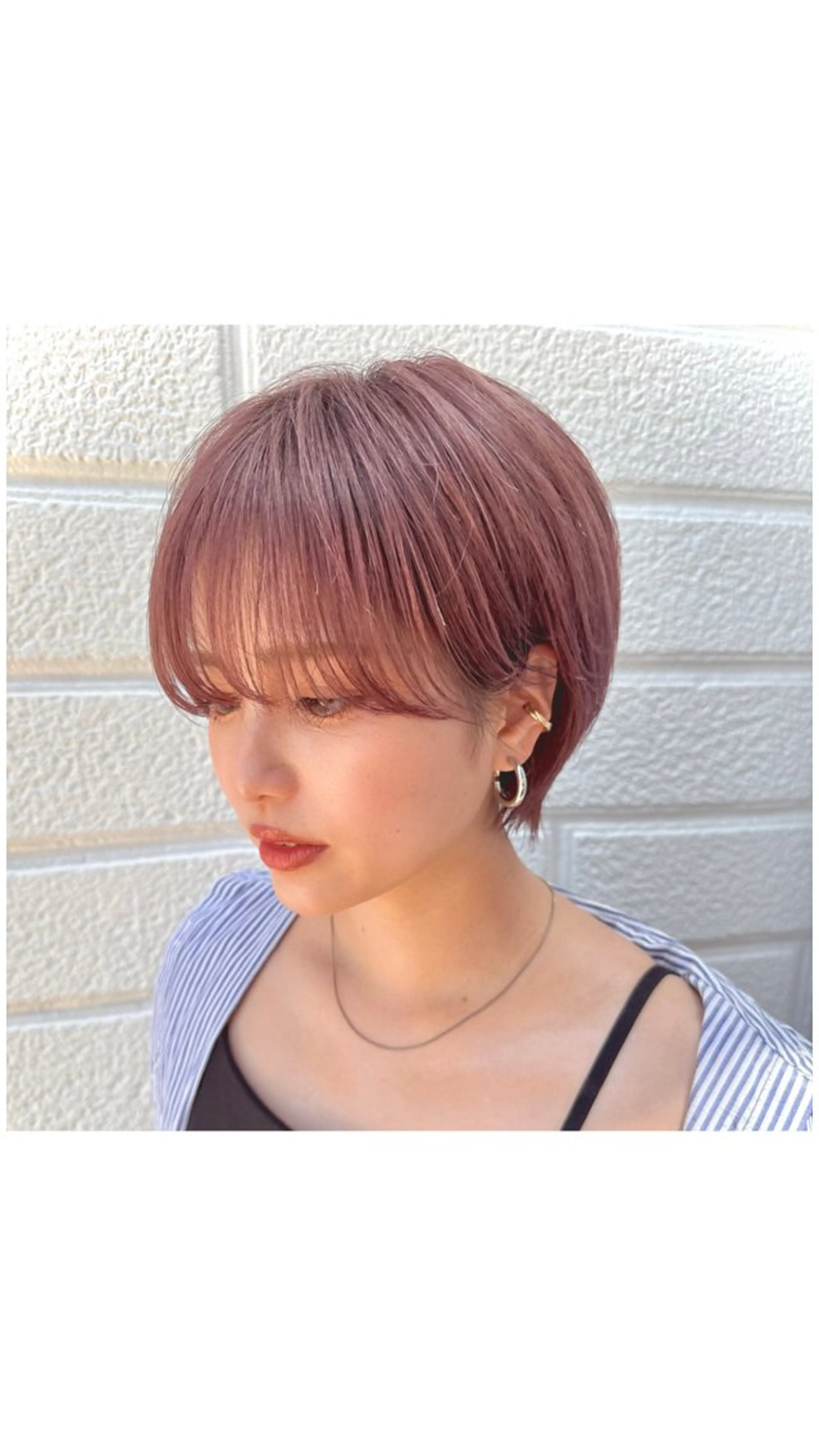 ショート カラー ベージュカラー ピンクカラー ピンクベージュ 顔周りカット 似合わせカット カット ヘアカラー 🌟TOSHI/透明 感カラー/ショートのヘアスタイル