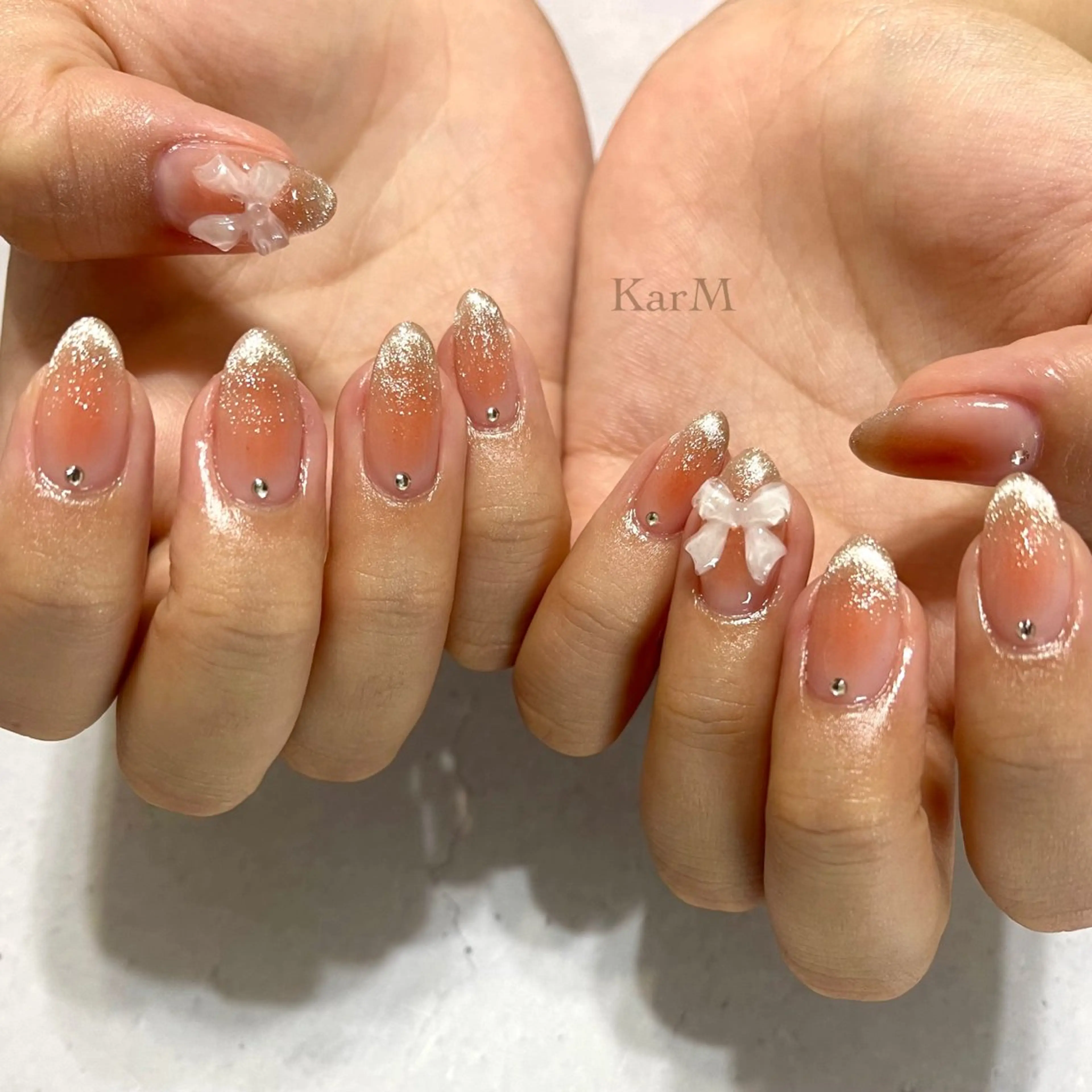 ネイル オーロラネイル チークネイル クリアネイル フラッシュネイル フレンチネイル ハンドネイル ogino karinのネイルデザイン