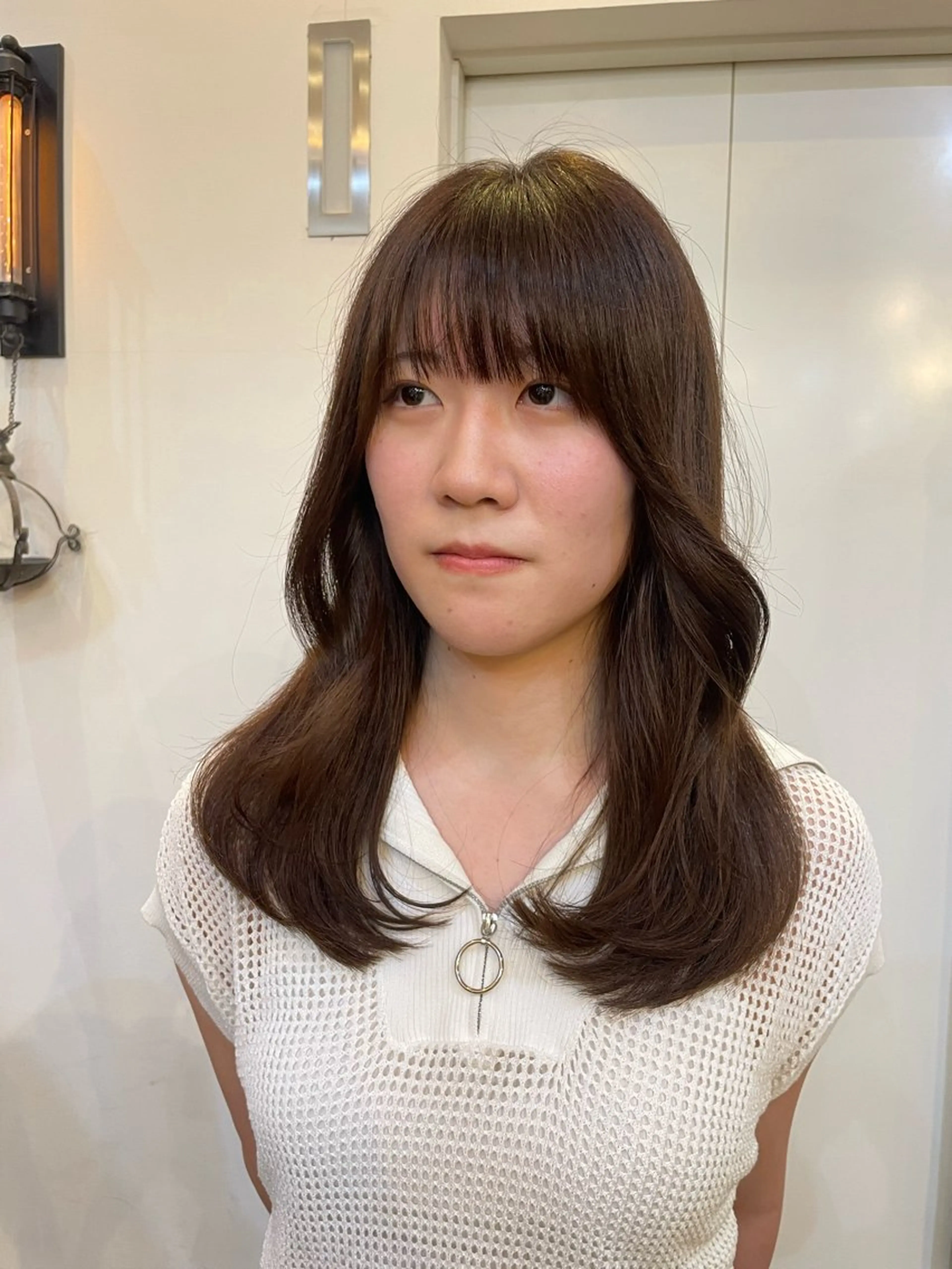 ロング くびれヘア 顔周りカット レイヤーカット 似合わせカット‪// 鶴我万唯華のヘアスタイル