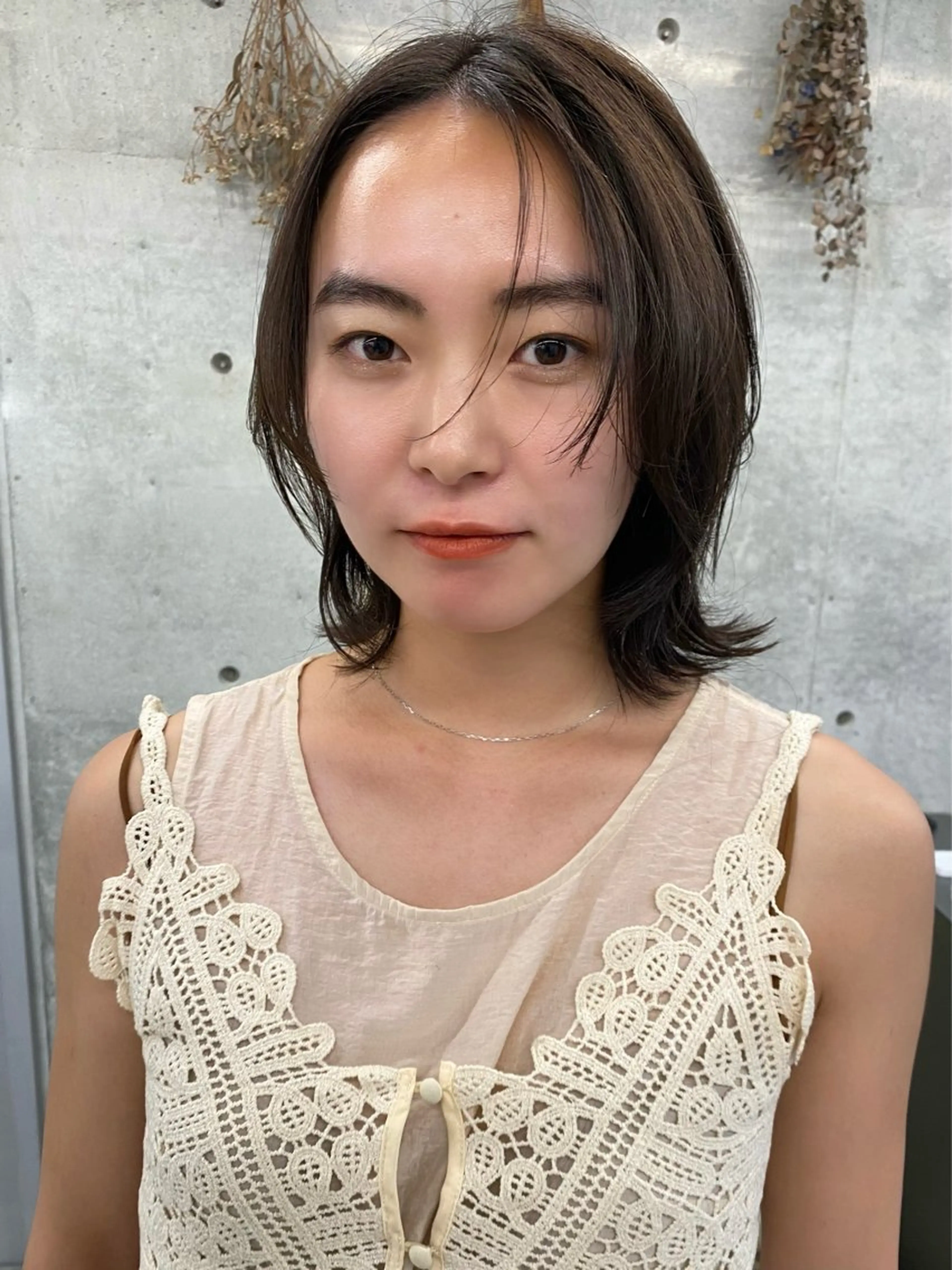 ミディアム カラー カット ヘアカラー トリートメント 似合わせカット レイヤー/ボブのヘアスタイル