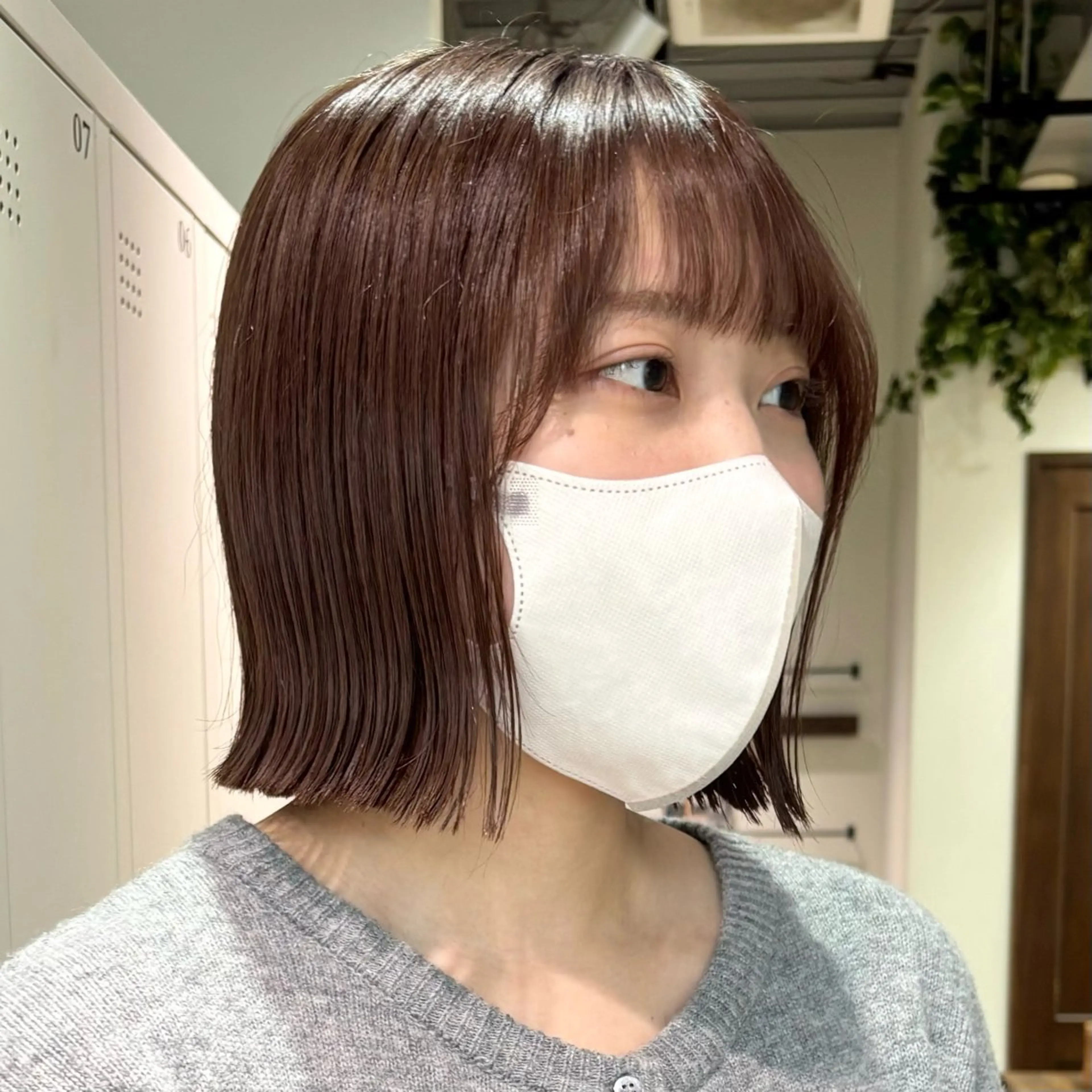 ミディアム カット ヘアカラー saki‪🌱‬♡ /ボブ/透明感カラーのヘアスタイル