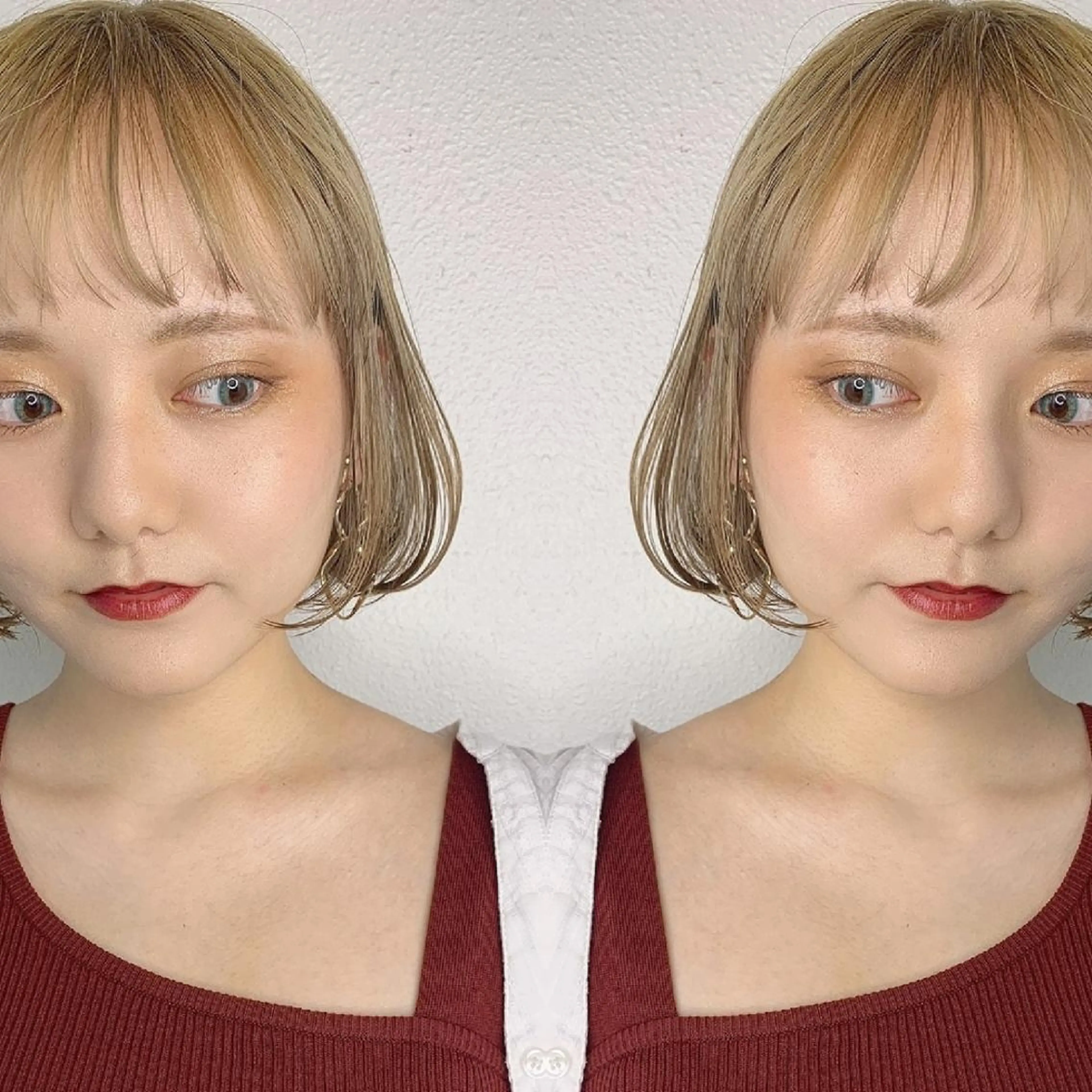 ミディアム ヘアアレンジ カラー ハイトーンカラー ボブ カット ヘアカラー 竹内啓太 ボブのヘアスタイル