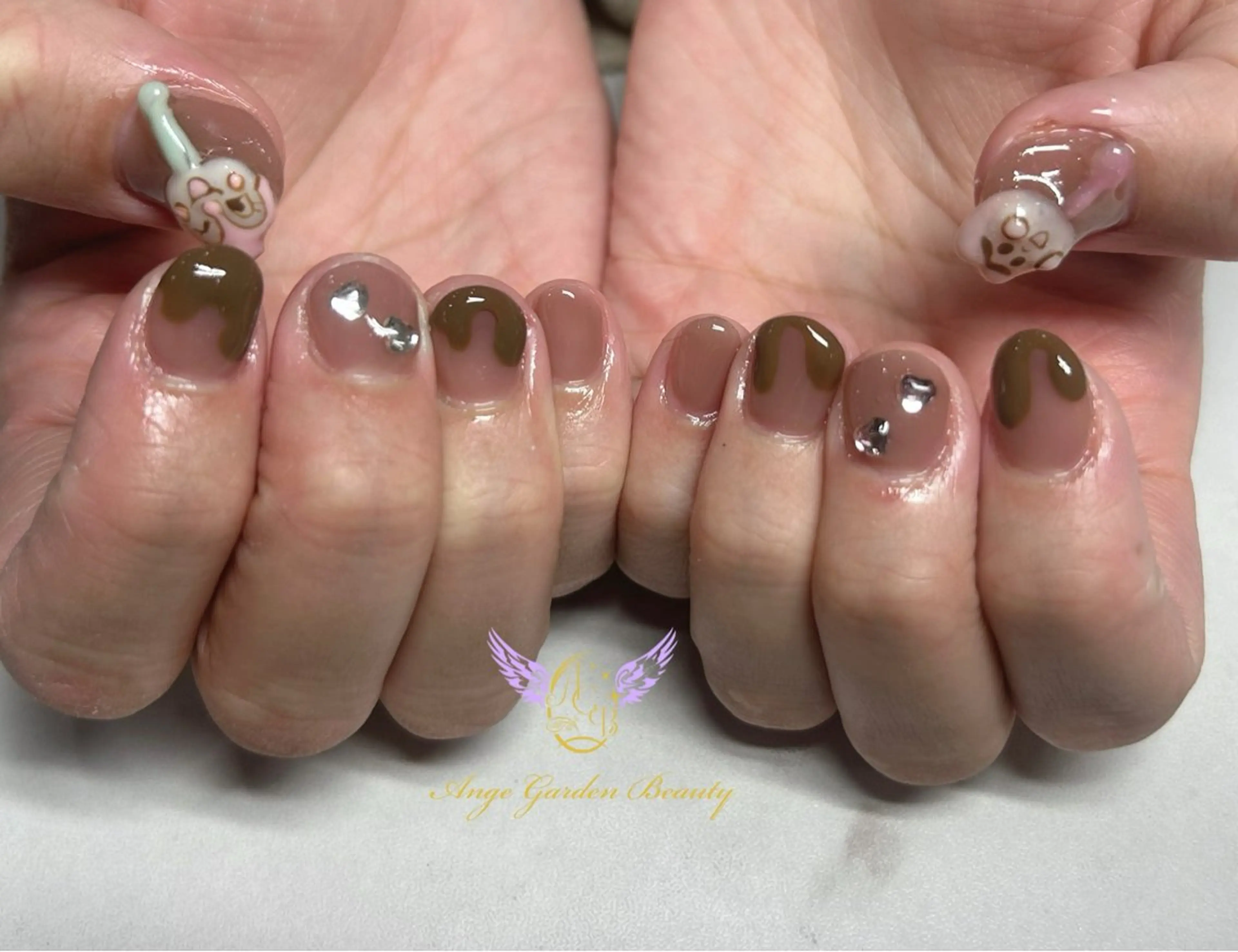 ネイル バレンタイン ハンドネイル AngeGarden Beautymihoのネイルデザイン