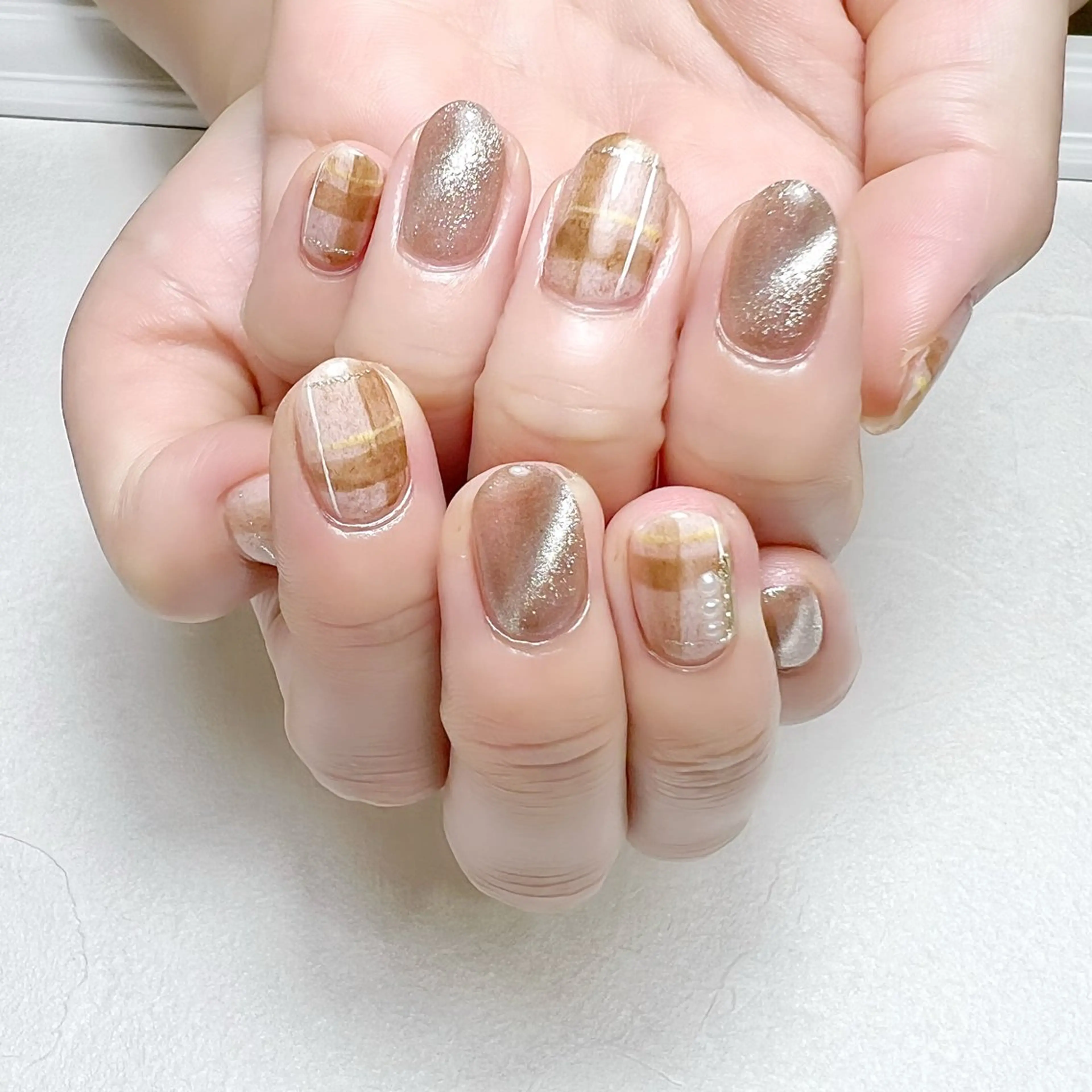 ネイル アートネイル フレンチネイル マグネットネイル マグネットフレンチ rouse nail RISATOのネイルデザイン
