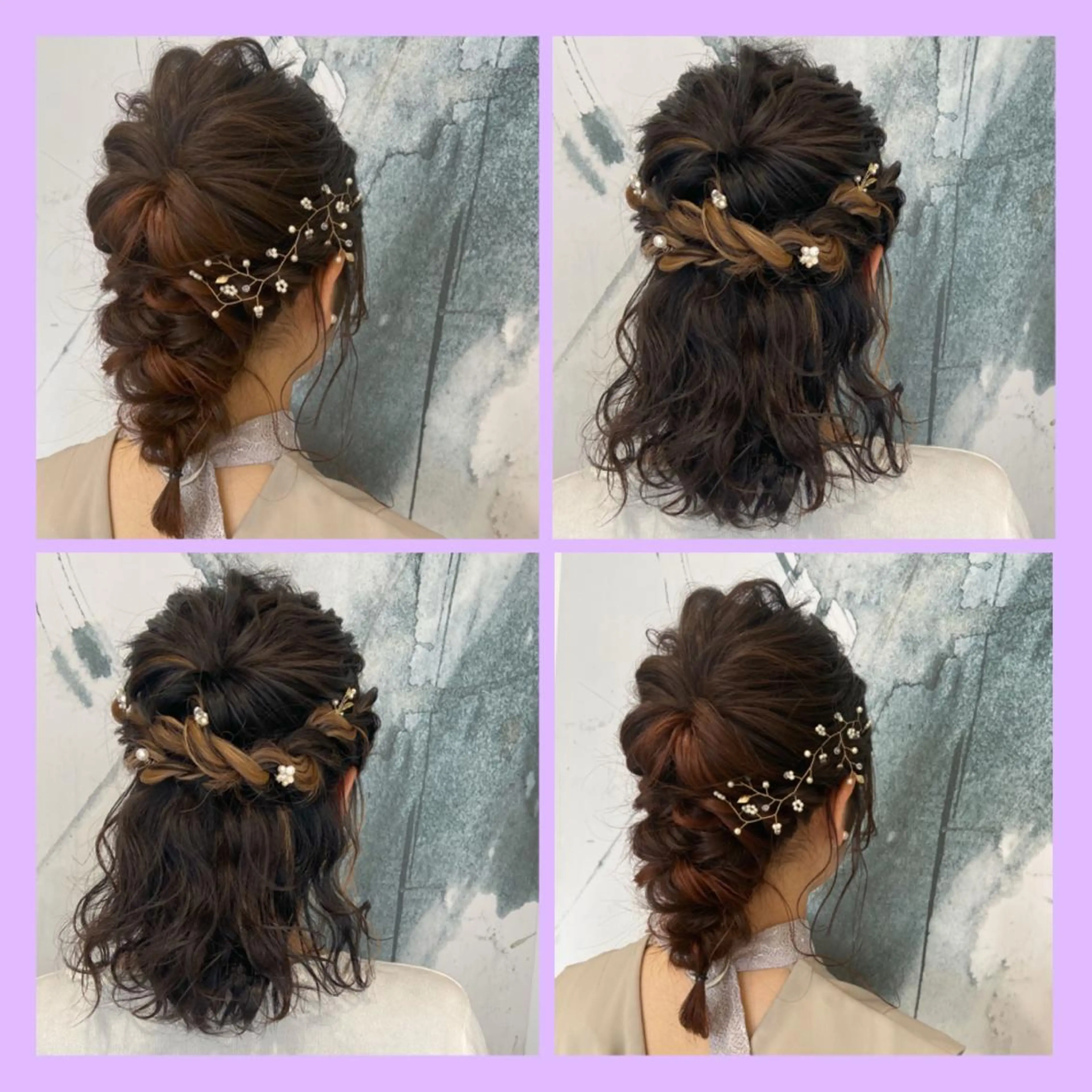 ミディアム ヘアアレンジ 結婚式・ブライダル ヘアセット カジュアルを女っぽく 𝗮𝘆𝗮𝗰𝗼のヘアスタイル