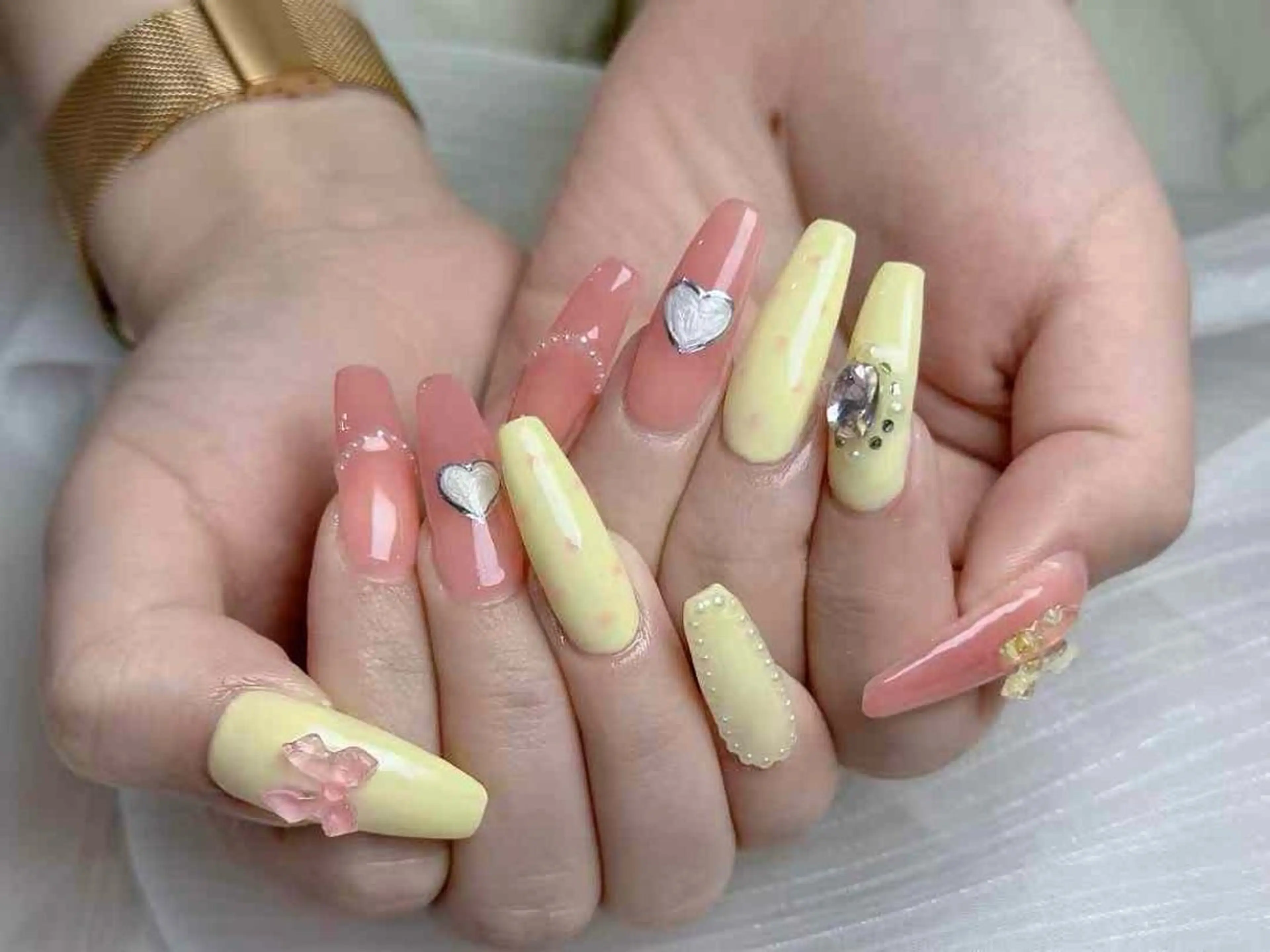 ネイル アートネイル フットネイル ジェルネイル ハート マグネットネイル Babarla Nailのネイルデザイン