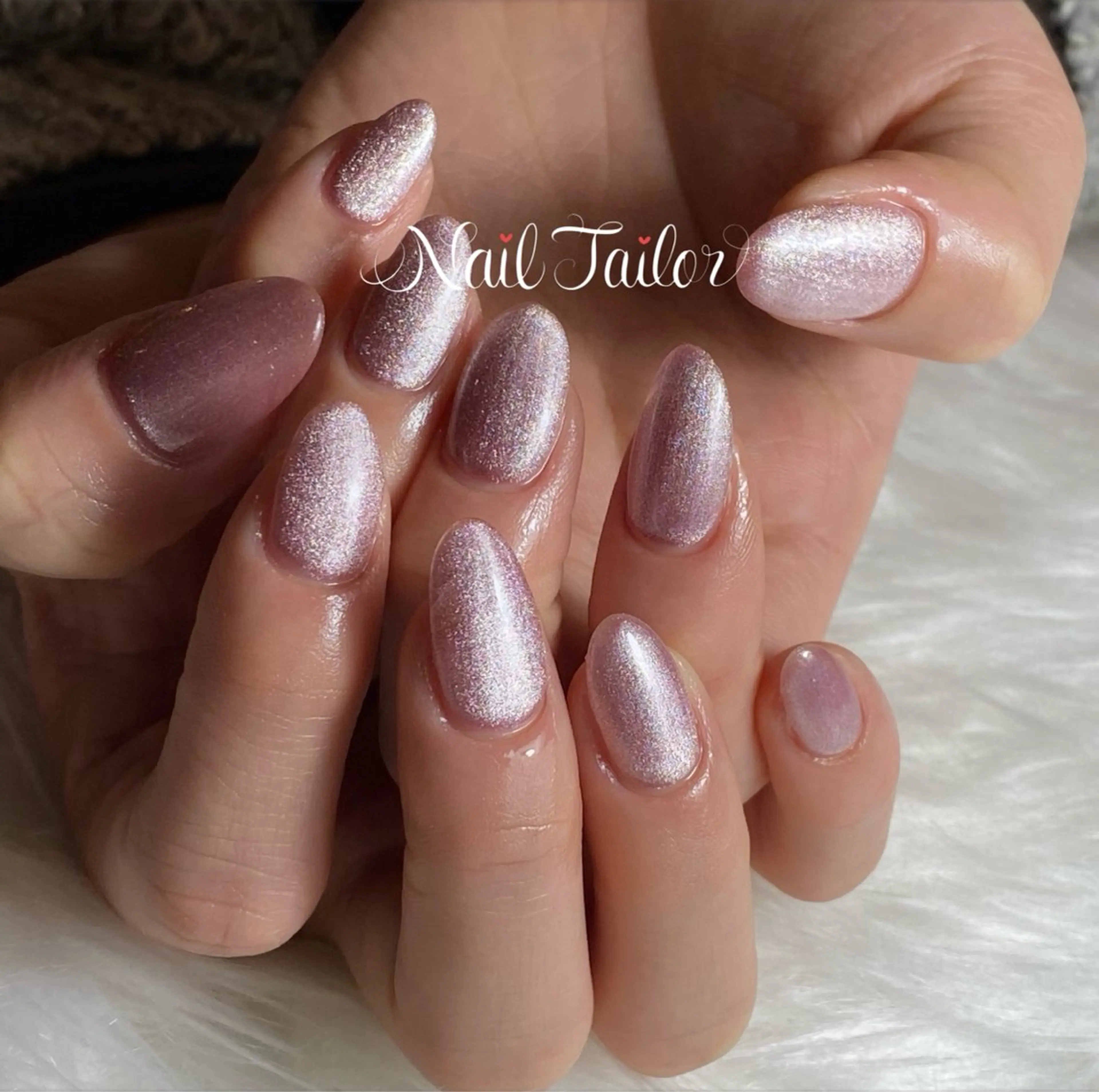 ネイル 長さ出し ジェルネイル キラキラネイル ロングネイル マグネットネイル ハンドネイル NailTailor ネイルテイラーのネイルデザイン