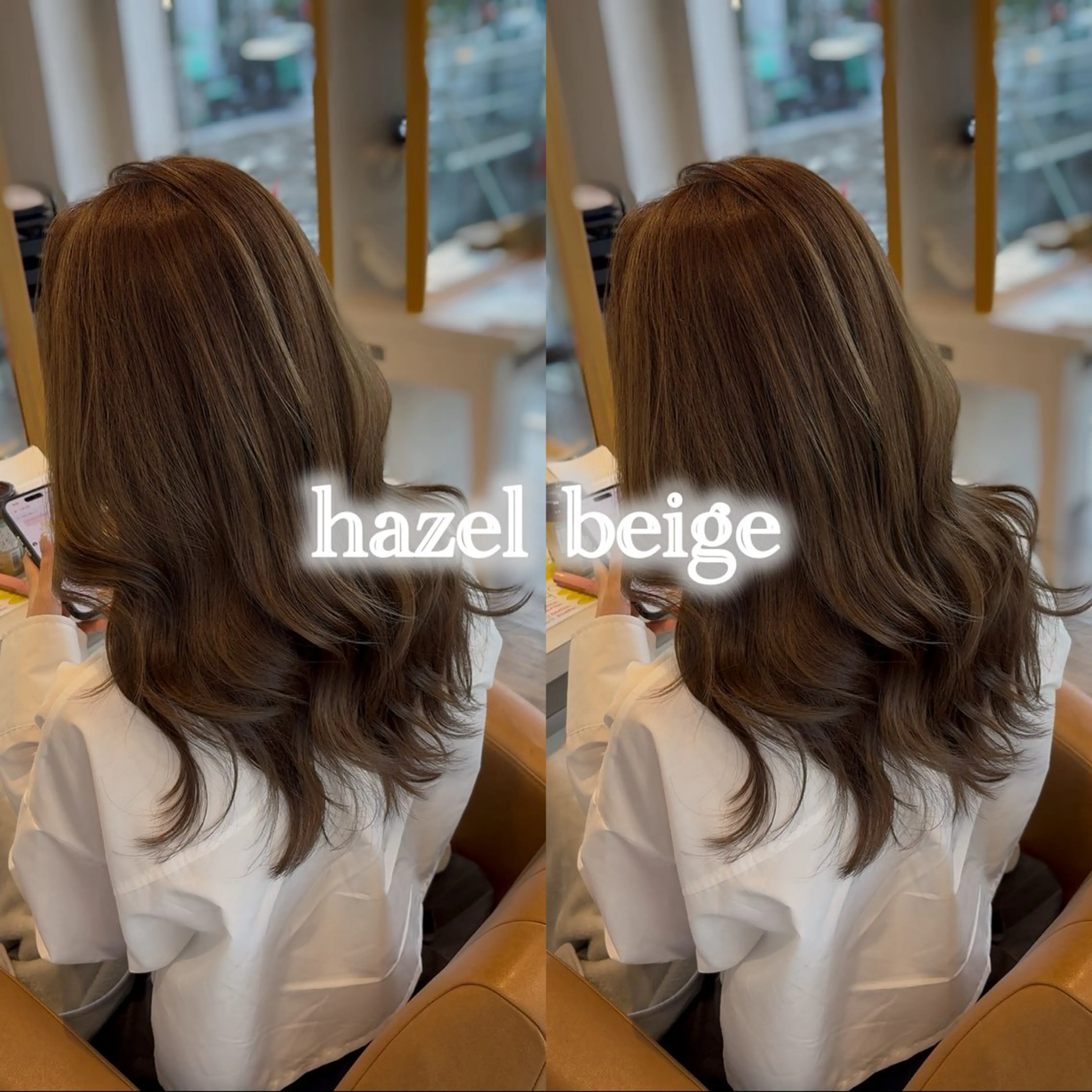 セミロング カラー ベージュカラー 透明感カラー ヘーゼル レイヤーカット カット ヘアカラー ブリーチなしWカラー レイヤー/Rickyのヘアスタイル