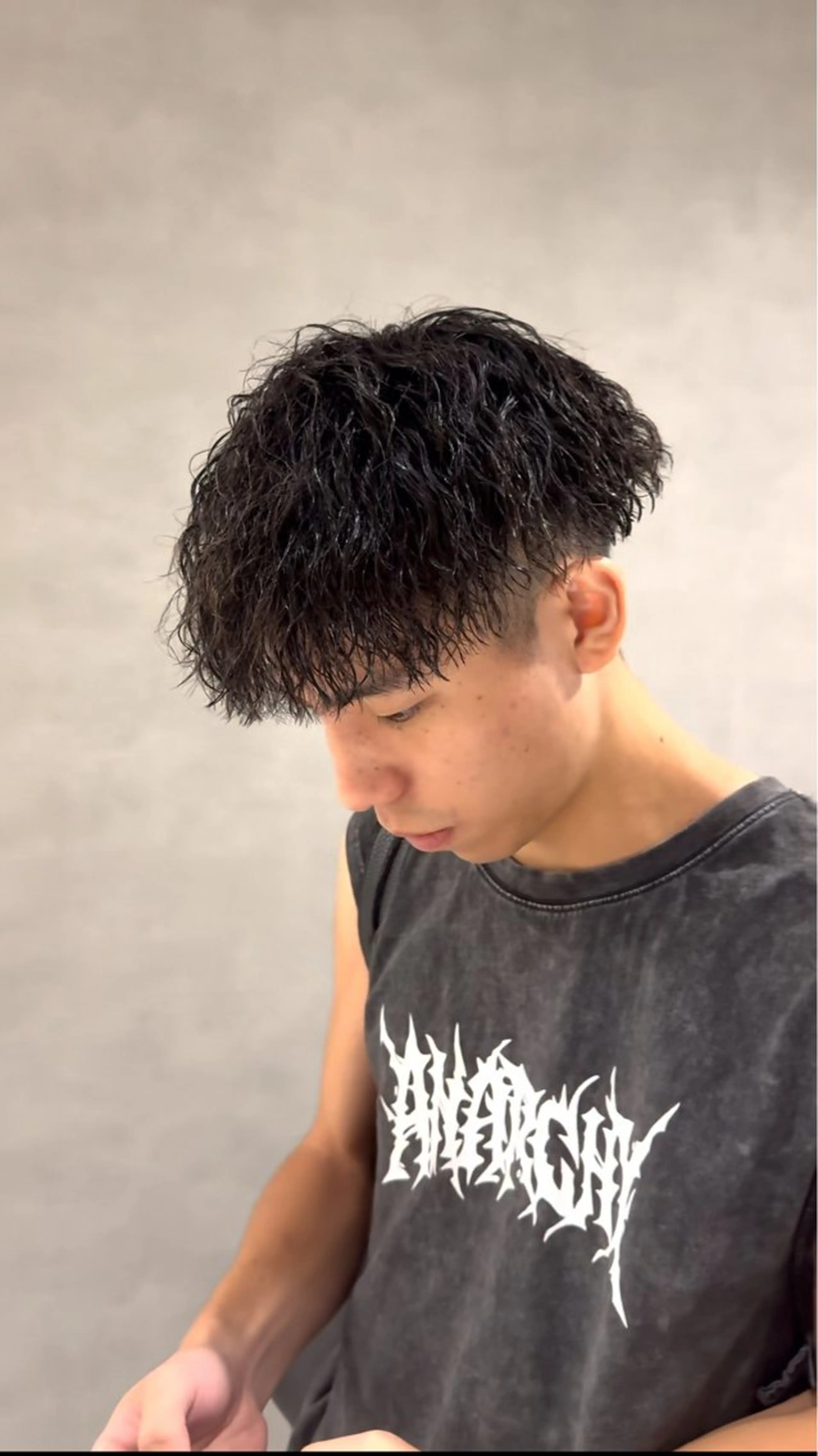 パーマ メンズ カット パーマ 坂梨 健斗のヘアスタイル