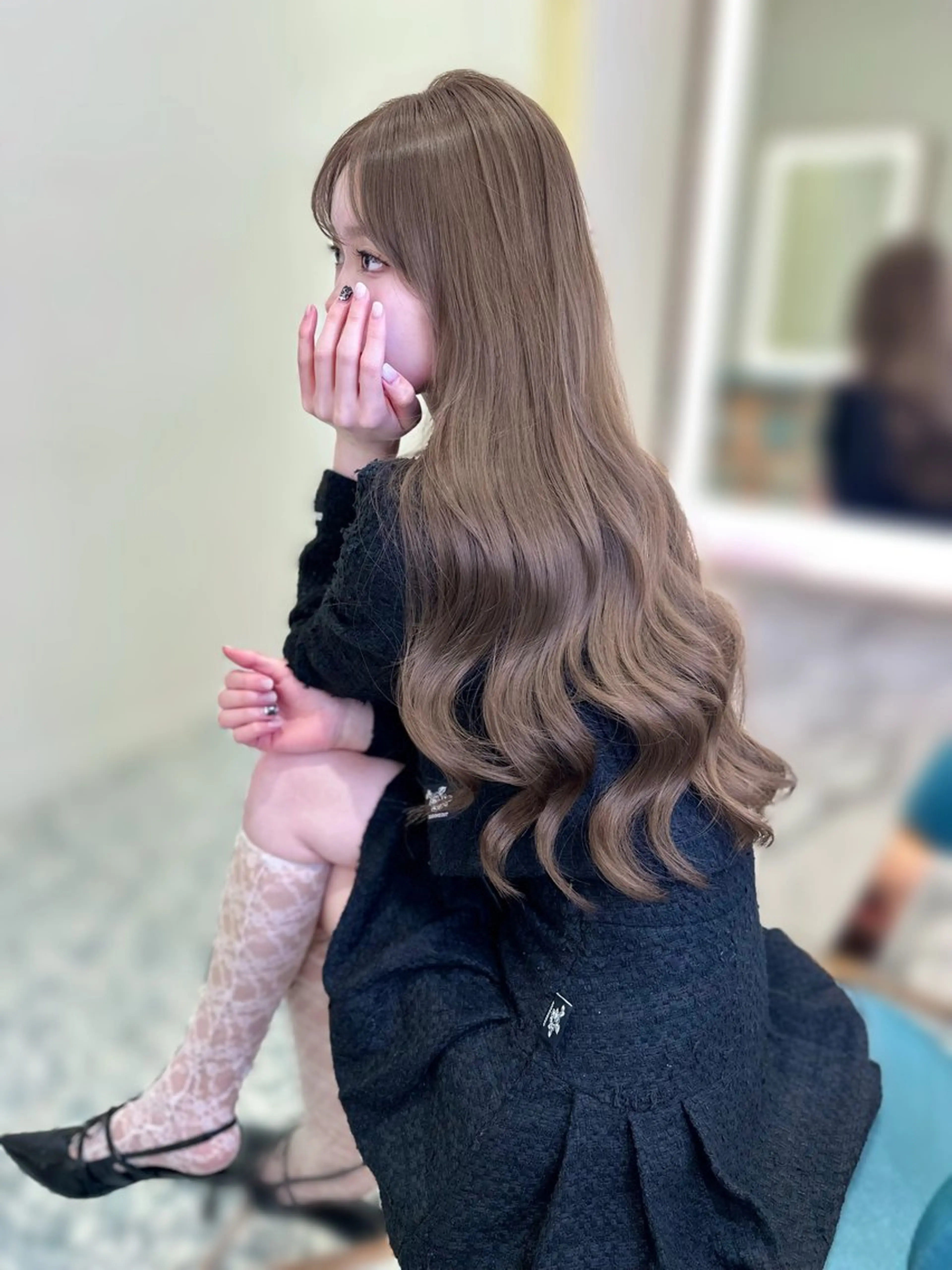 ロング カラー ブリーチ 透明感カラー ダブルカラー ブリーチなしカラー 韓国風ヘア ワンホン🎀韓国ヘア 💞渋谷/GAKUのヘアスタイル