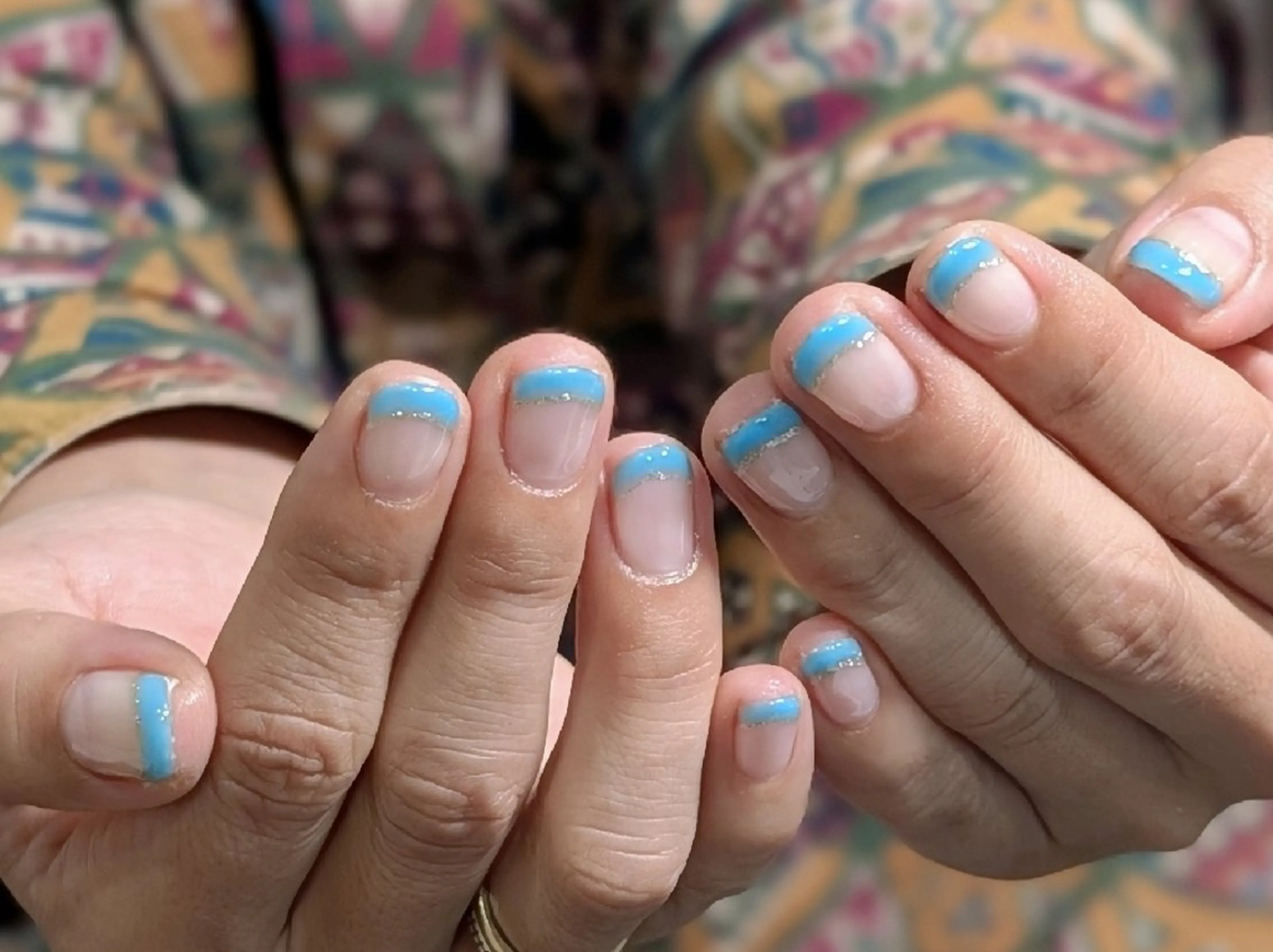 ネイル フレンチネイル ラメ(グリッター) ⟡.marina⟡. 4・5月予約受付中のネイルデザイン