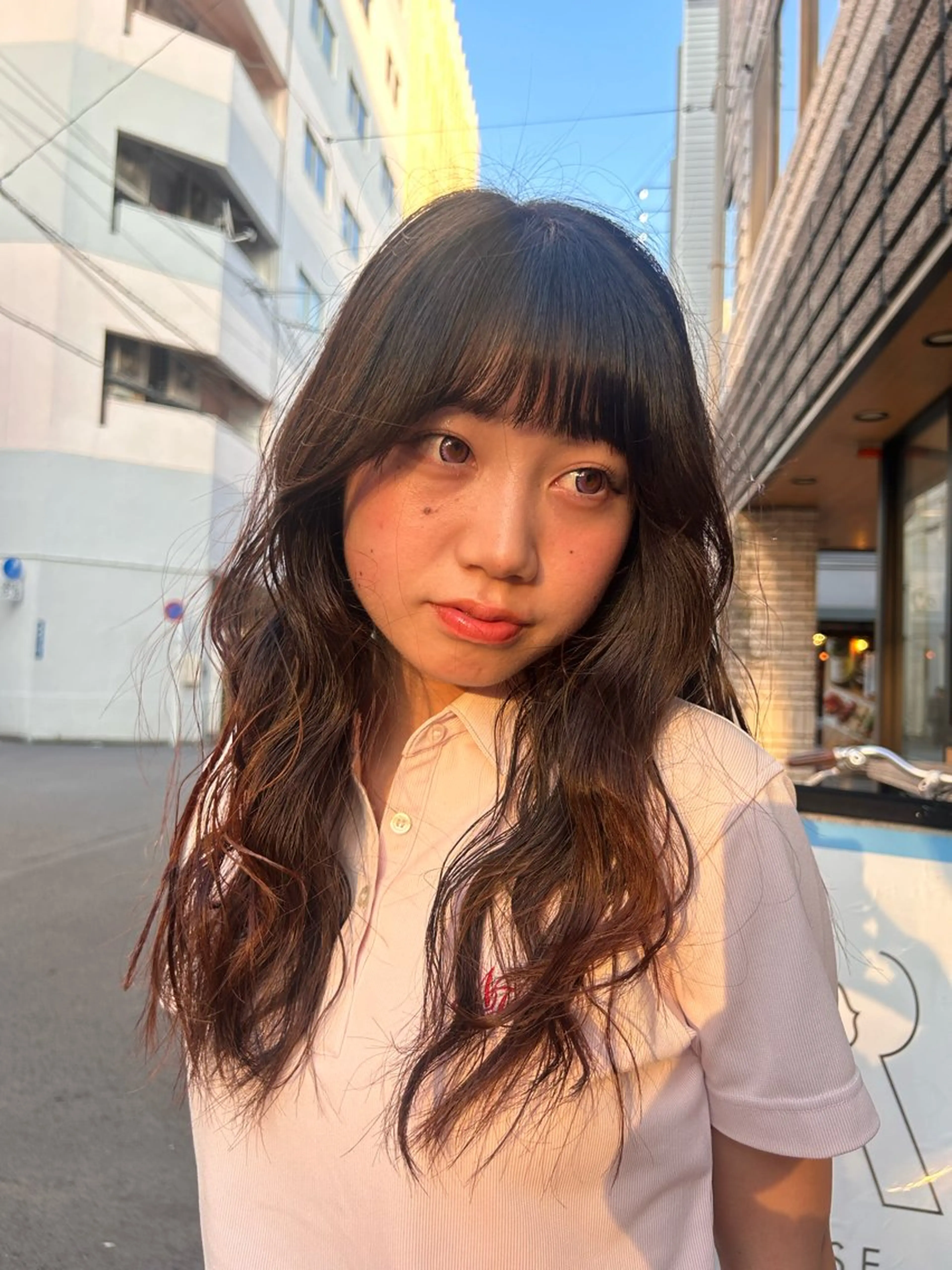 ロング カラー カット ヘアカラー レイヤーカット /透明感カラーのヘアスタイル