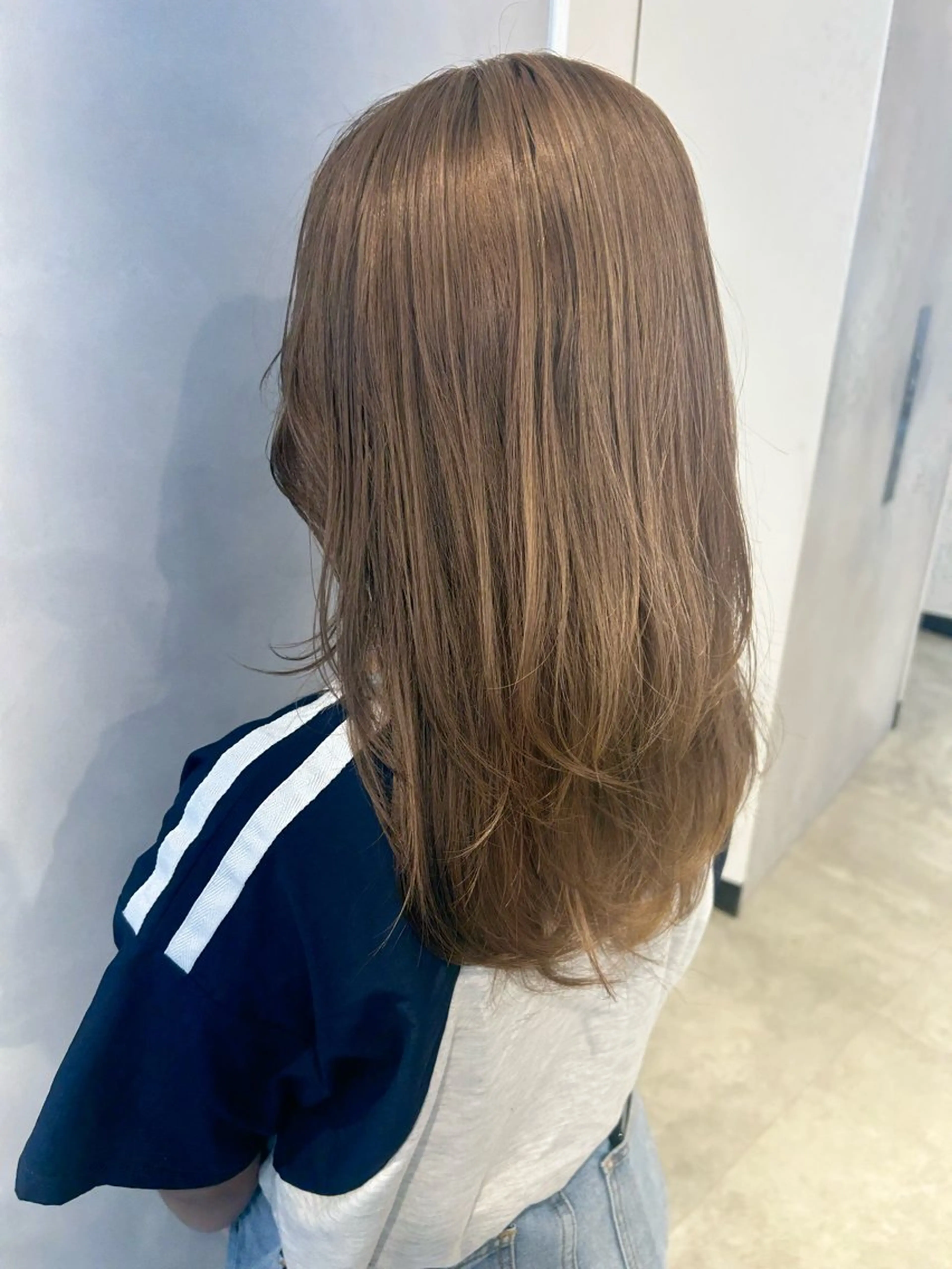 ミディアム カット ヘアカラー ピンク/ベージュ /似合わせ/田島百華のヘアスタイル