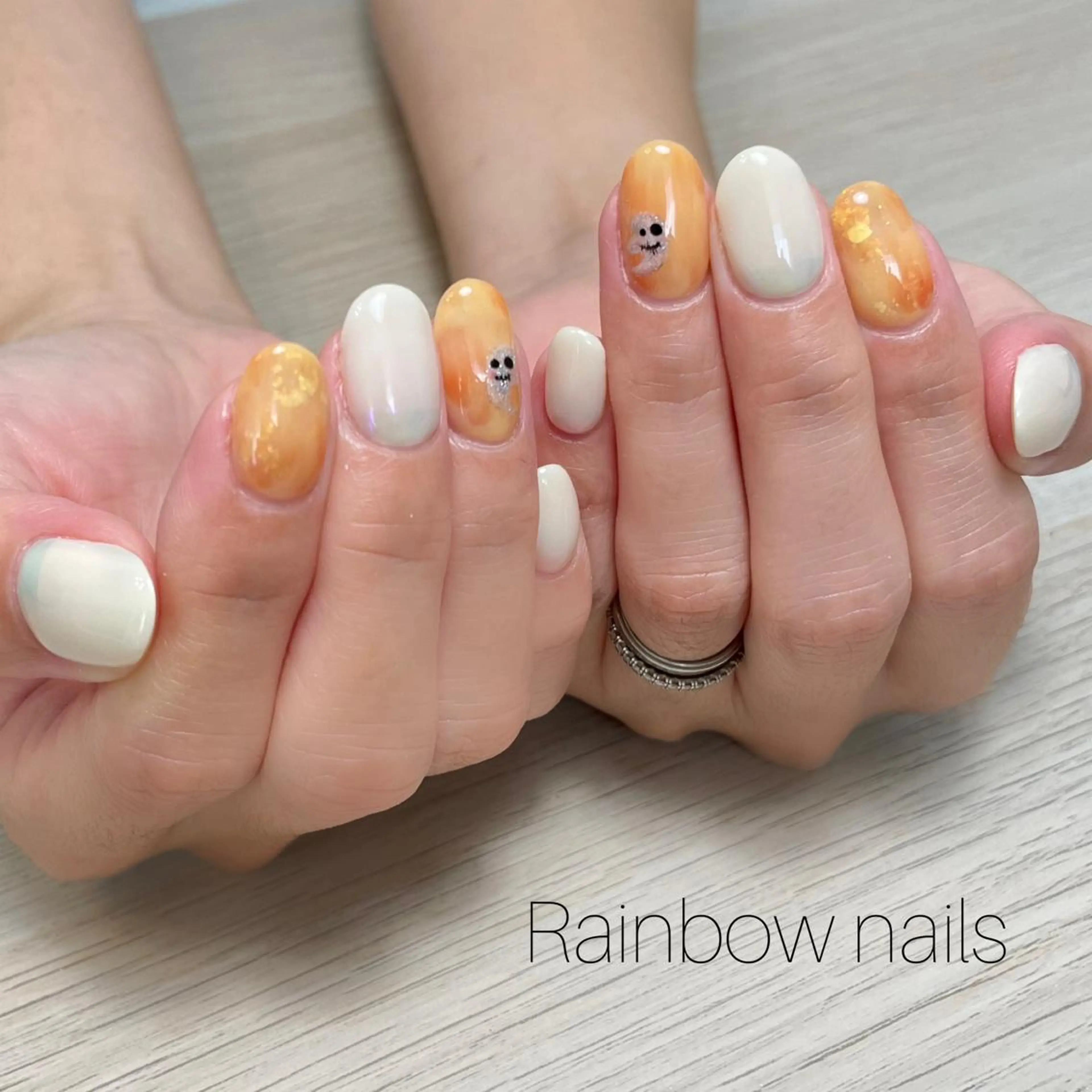 ネイル ハロウィン Rainbow nailsくろちゃんのネイルデザイン
