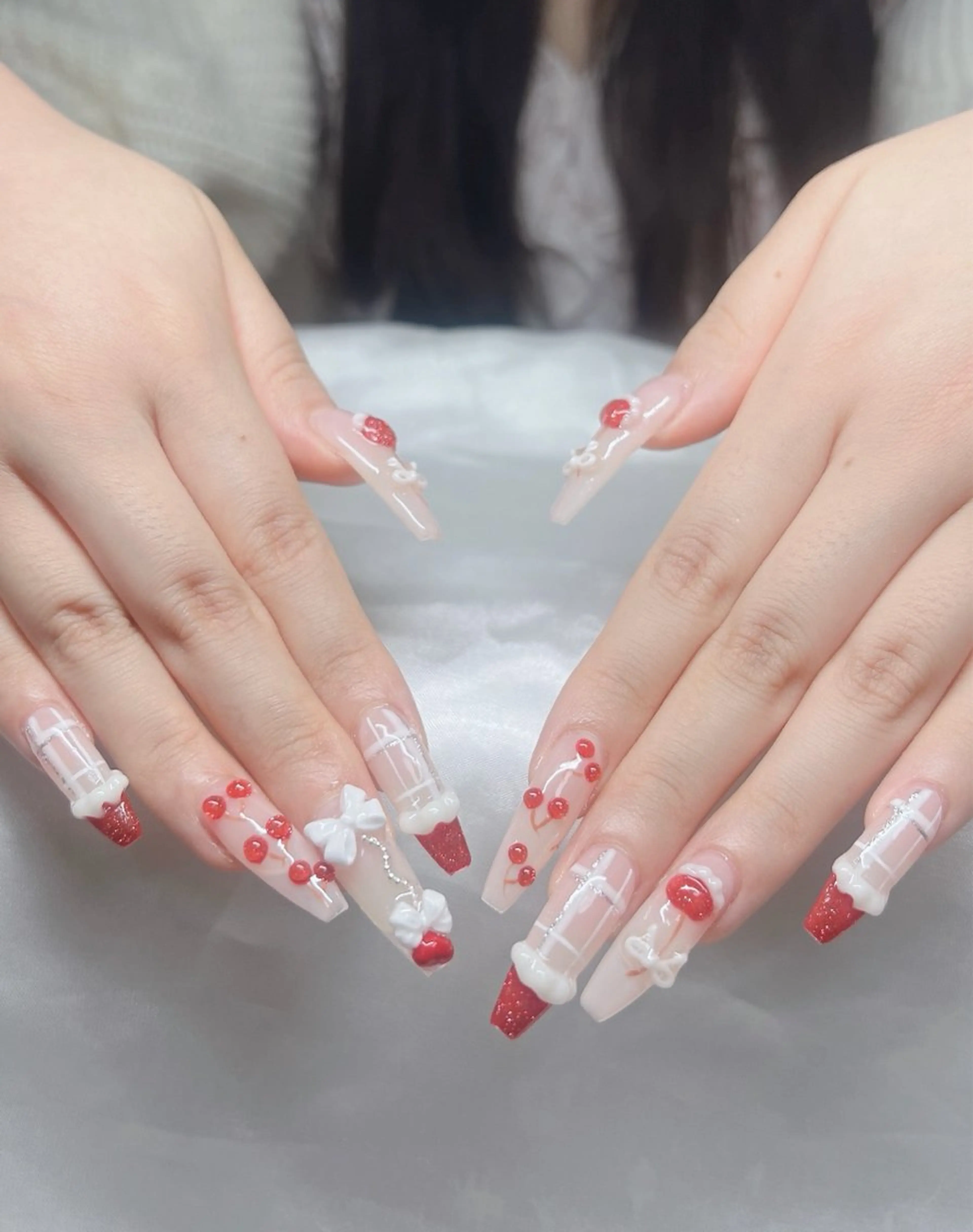 ネイル 長さ出し グラデーション キラキラネイル マグネットネイル ニュアンスネイル ハンドネイル Lee Nails チップ長さだし専門店のネイルデザイン