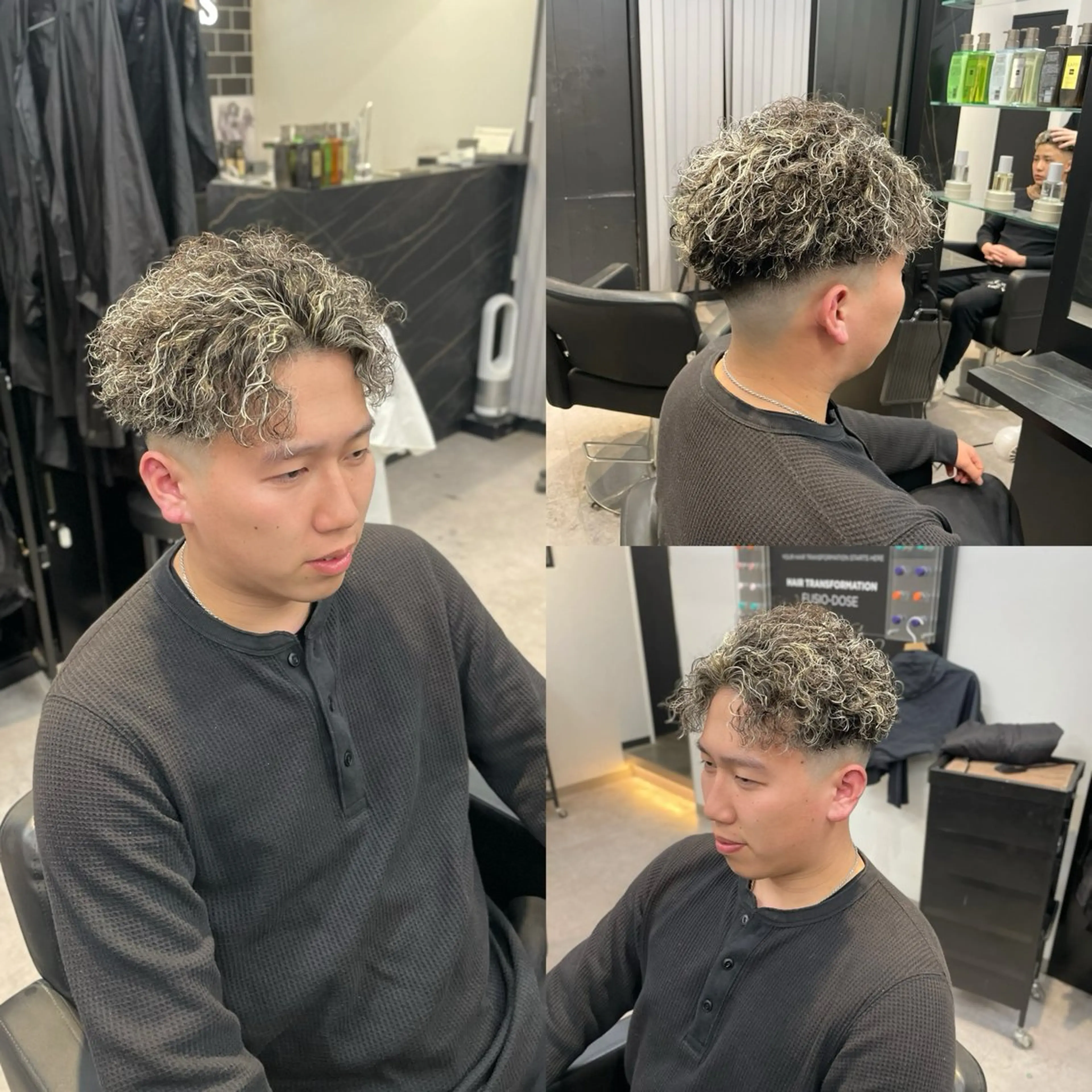 ショート カラー パーマ メンズ メンズメッシュ メンズパーマ メッシュ カット ヘアカラー パーマ 清藤 竜輝のヘアスタイル