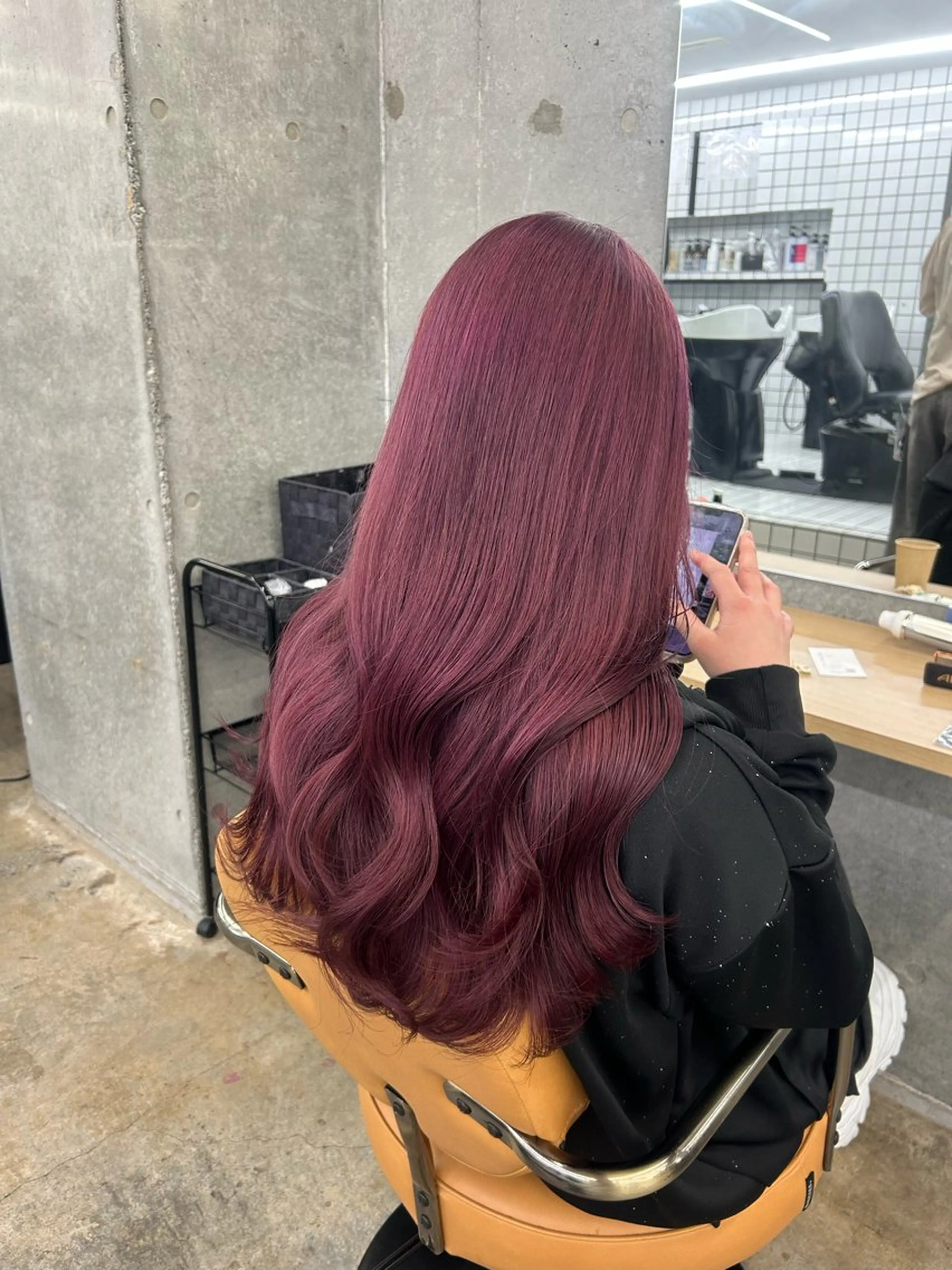 ロング カラー カット ヘアカラー トリートメント 🌷ラベンダーピンク 顔まわり🌷ねいろのヘアスタイル