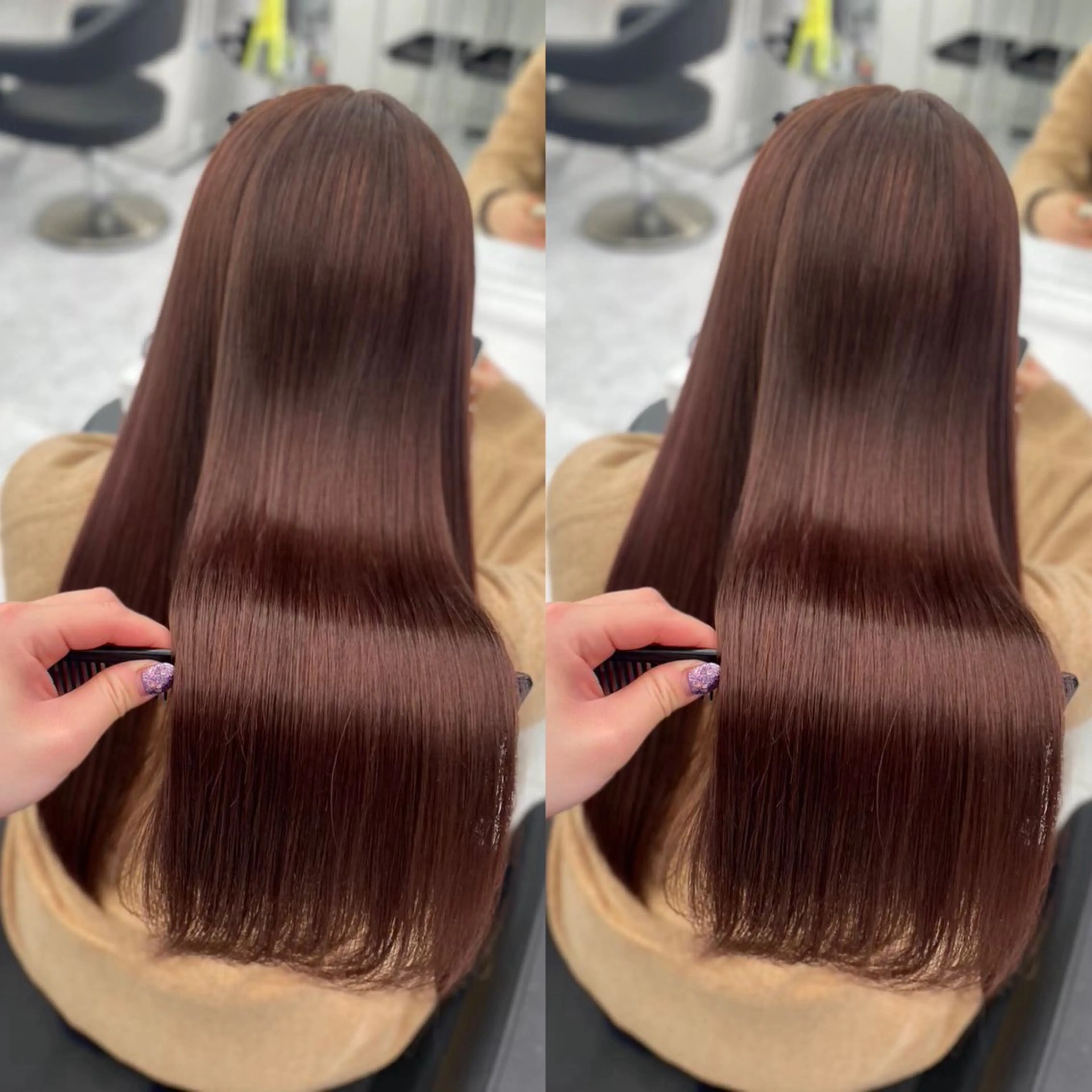 ロング まろっと艶感ブラウン ベージュ🤍まなかのヘアスタイル