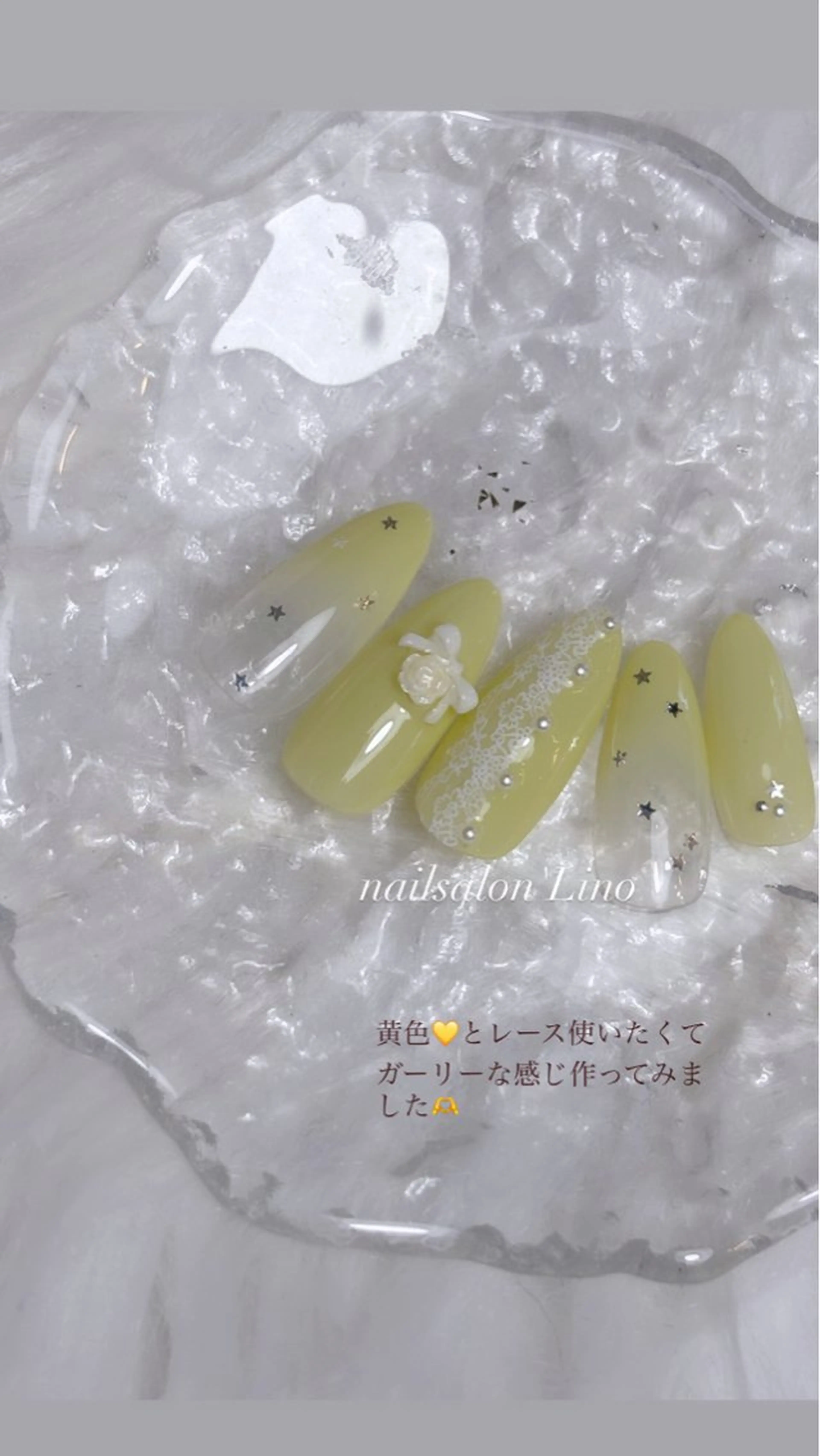 ネイル 春ネイル 黄色 ハンドネイル Lino𓂃⟡.· Chizuruのネイルデザイン