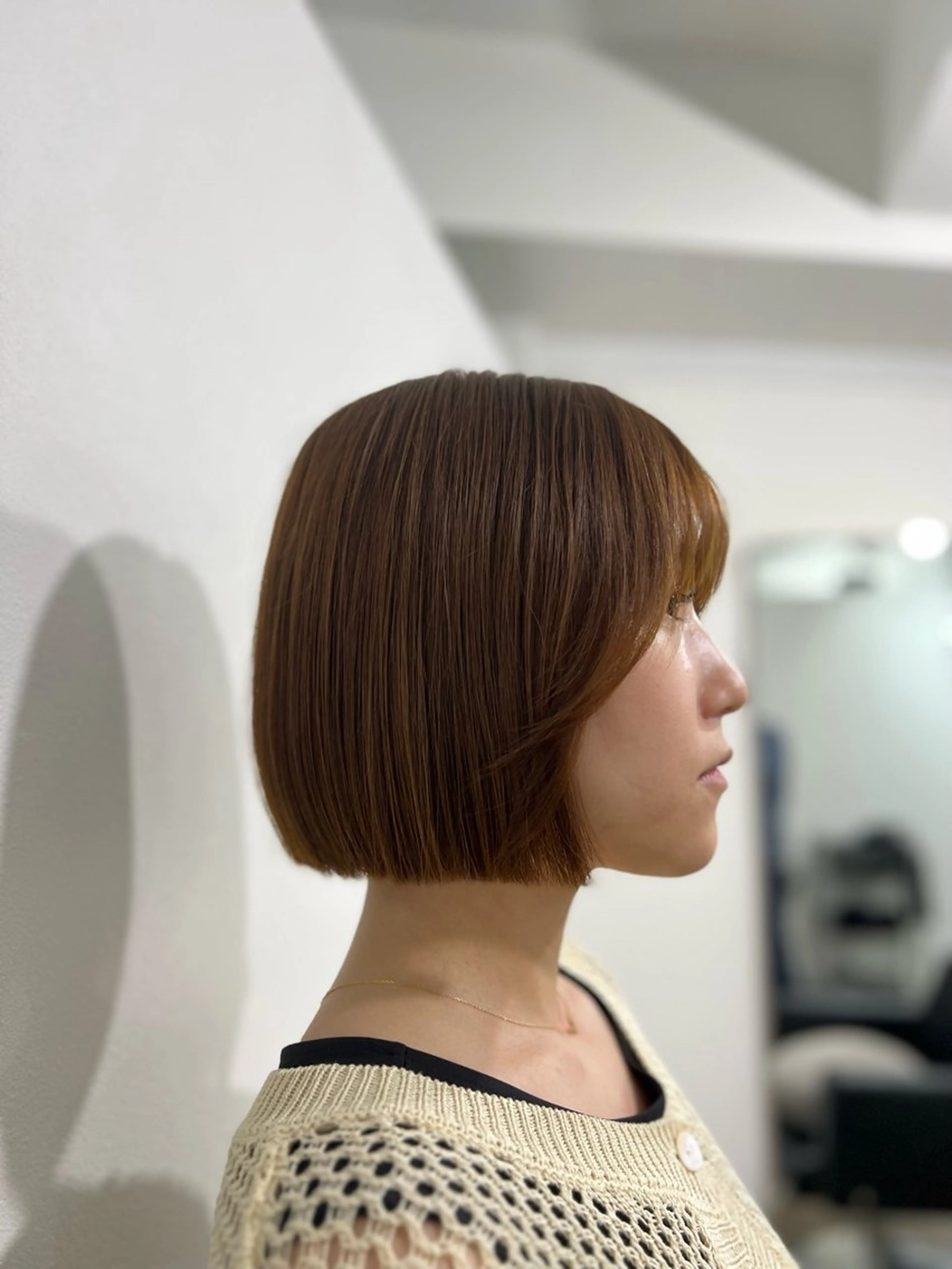 ショート カラー バレイヤージュ ブリーチ ケアブリーチ ダブルカラー ハイライトカラー 神戸ボブ✂️ ioe三宮/田 伸佳のヘアスタイル