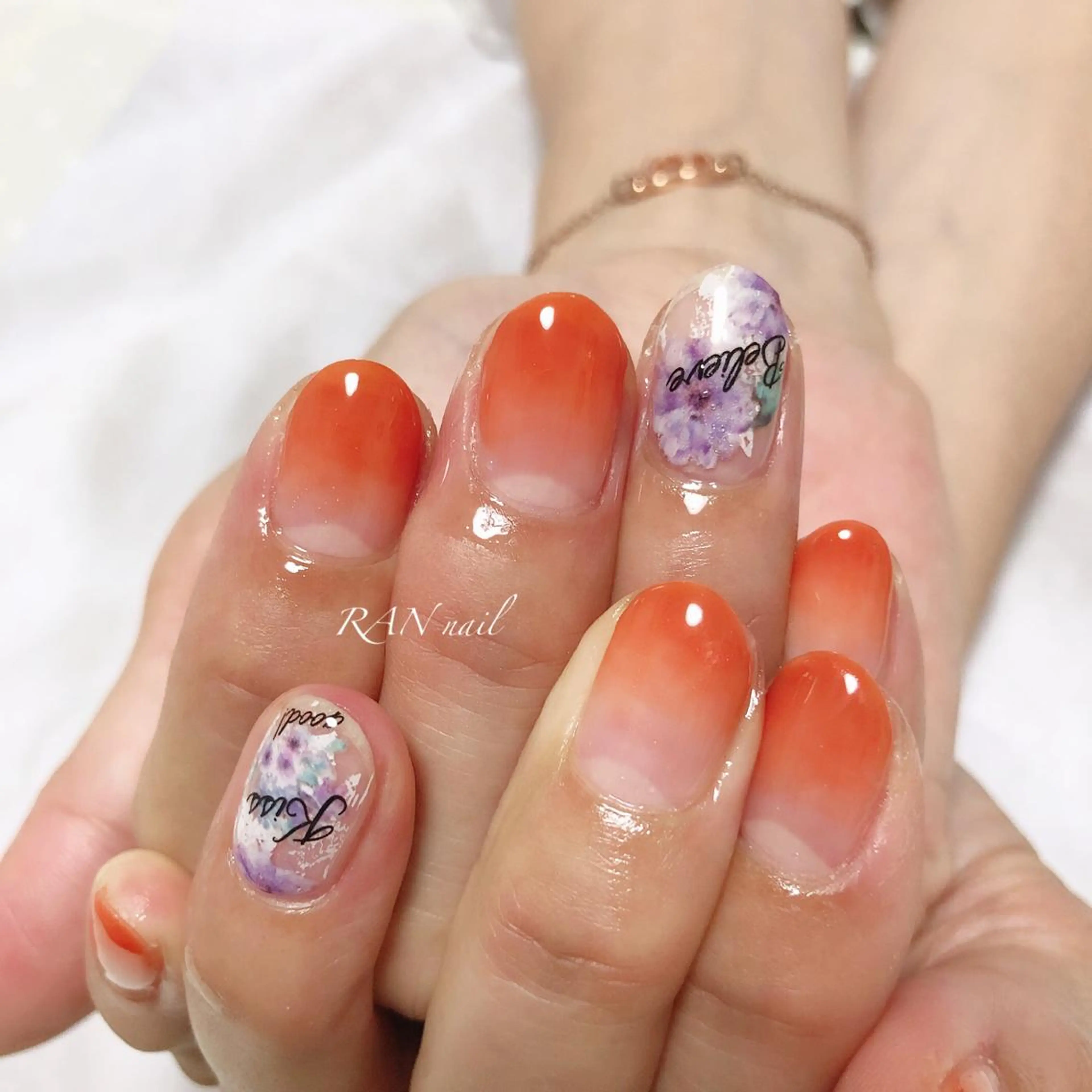 ネイル アートネイル フラワーネイル フットネイル グラデーション オフィスネイル ハンドネイル フットネイル RAN nailのネイルデザイン