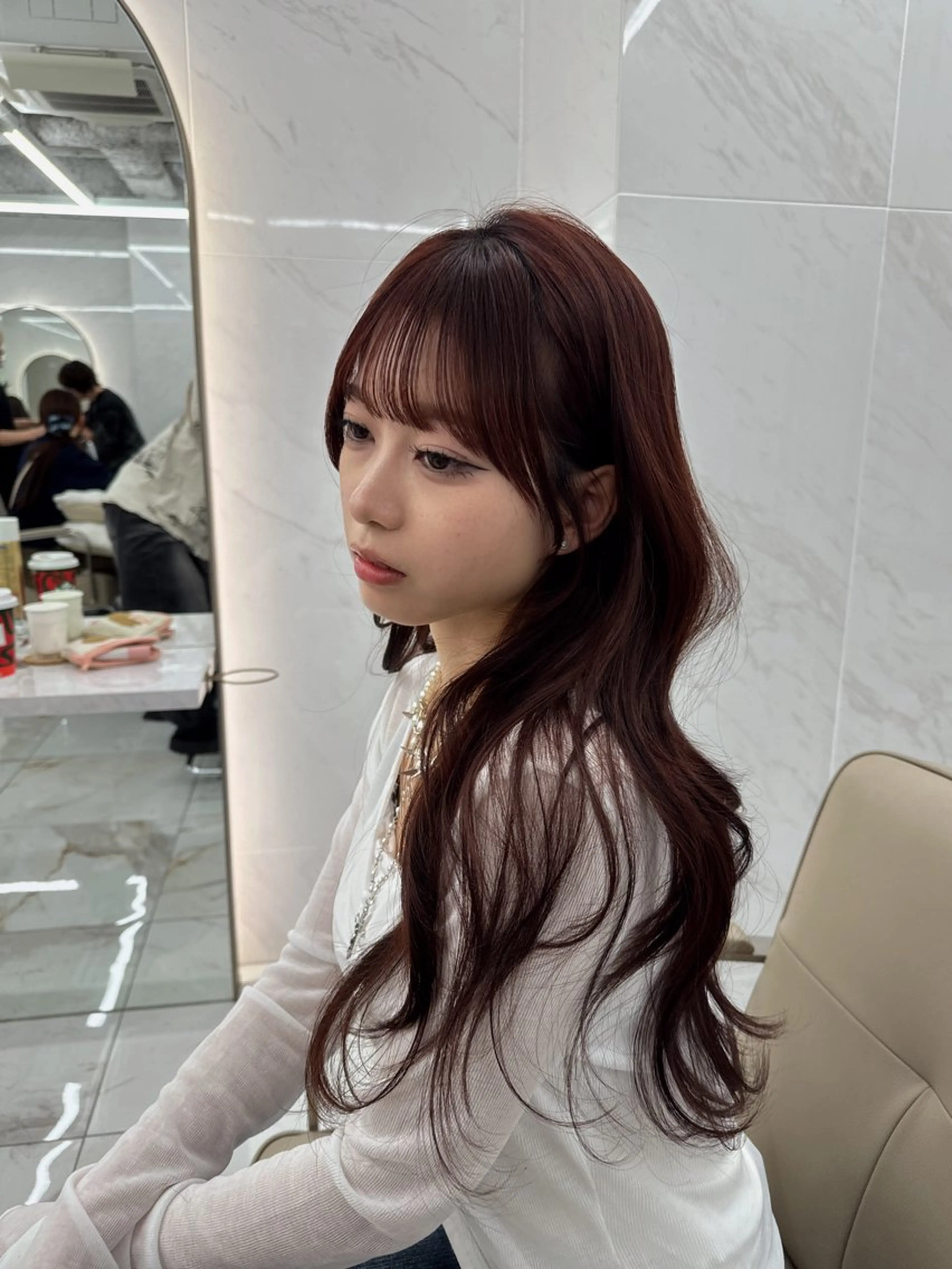 ロング のり🐼顔まわり/ 韓国/レイヤーカットのヘアスタイル