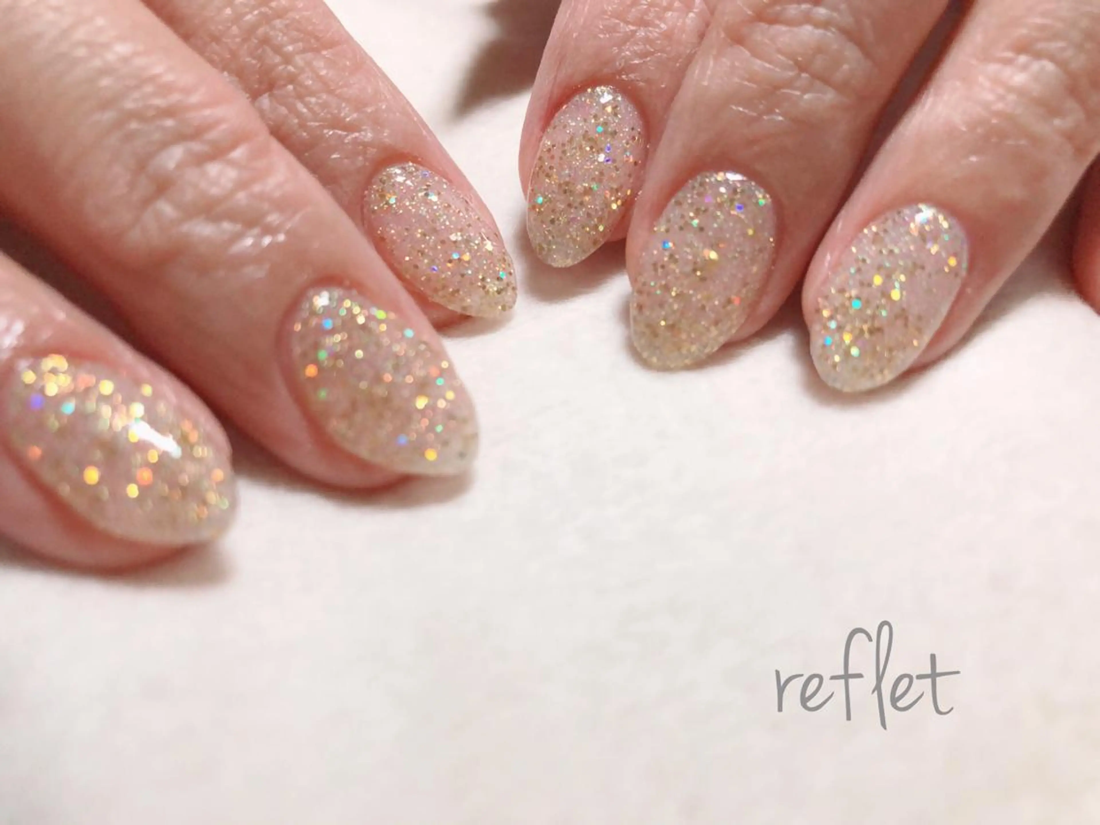 ネイル ラメ(グリッター) ワンカラーネイル ハンドネイル reflet nailのネイルデザイン