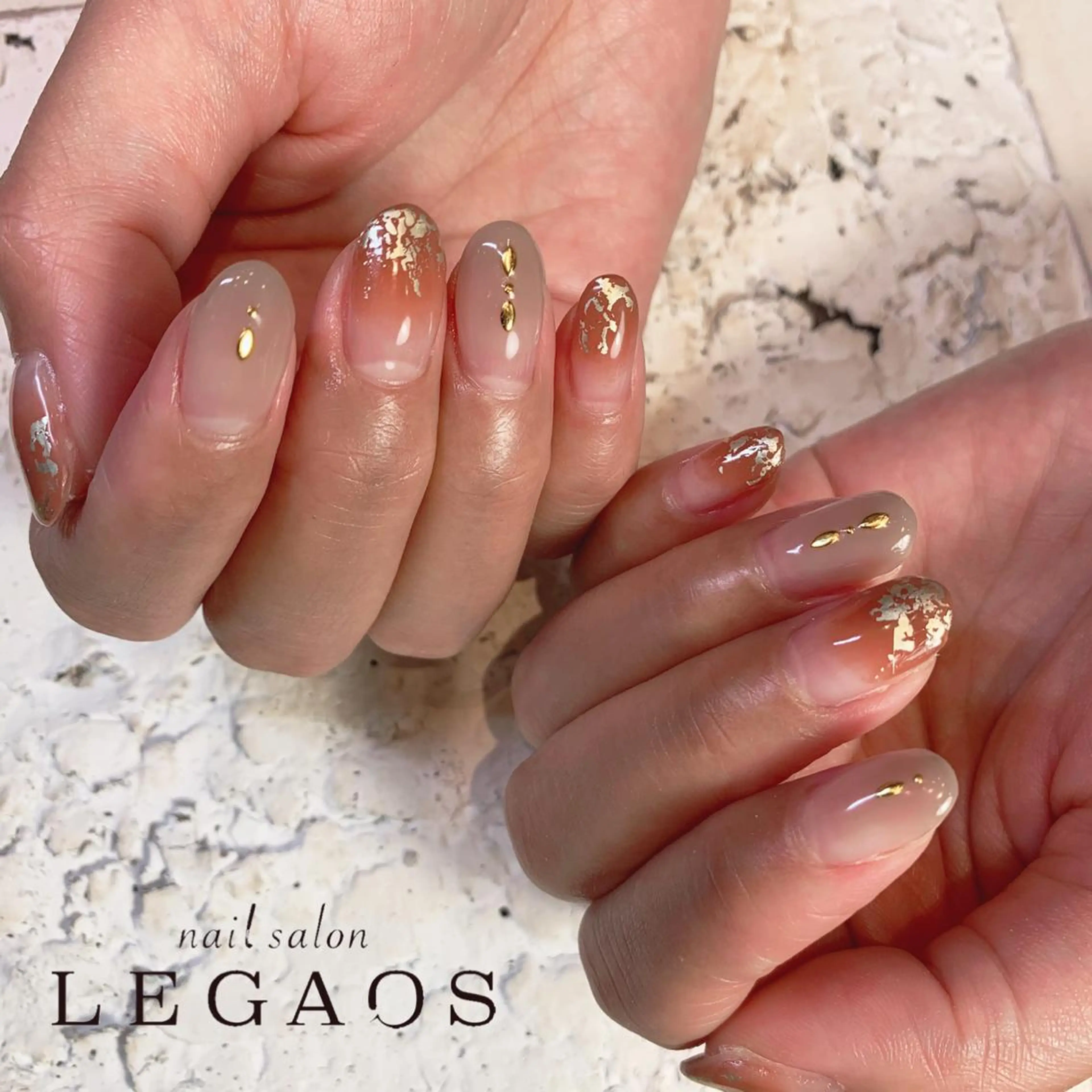 ネイル ブラウン ｾﾝﾀｰ南 LEGAOSなおこのネイルデザイン