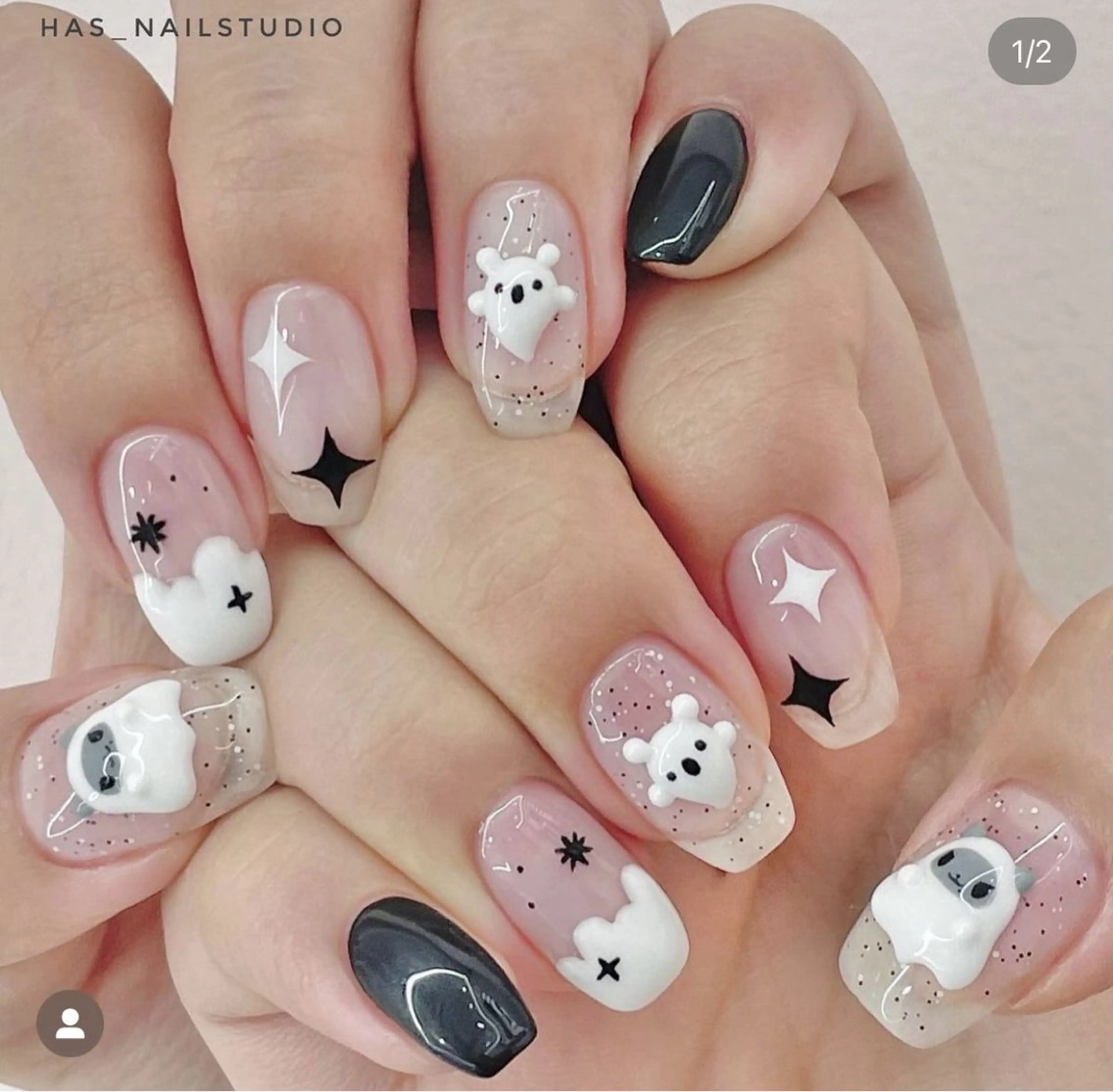 ネイル マグネットネイル ミラーネイル ネイルチップ 冬ネイル Lee Nailsのネイルデザイン